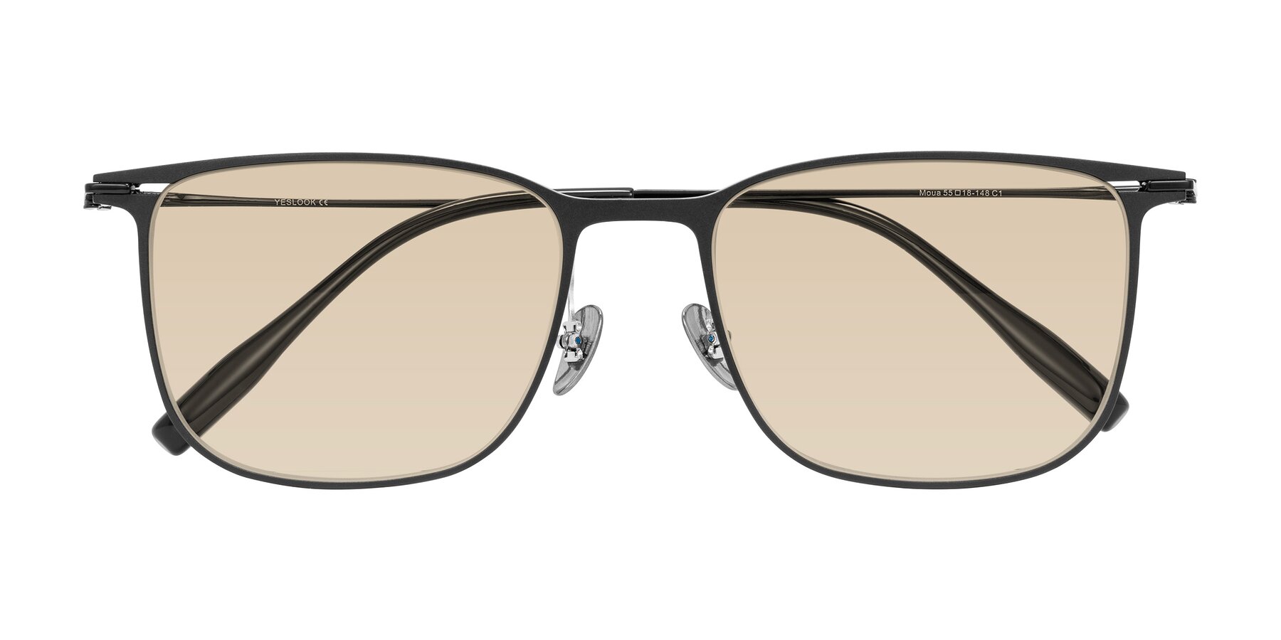 Folded Front of Moua in Black with Light Brown Tinted Lenses