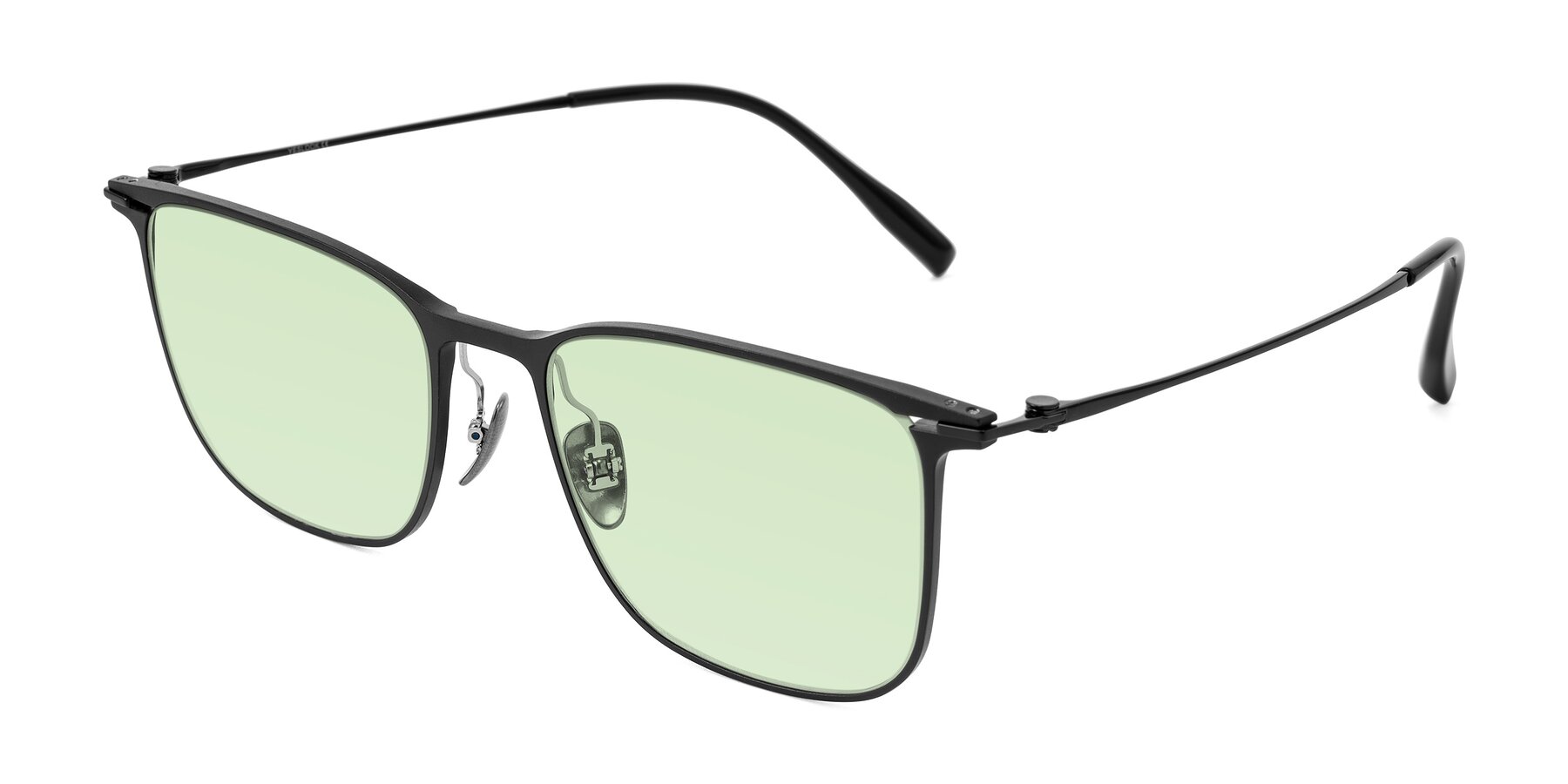 Angle of Moua in Black with Light Green Tinted Lenses