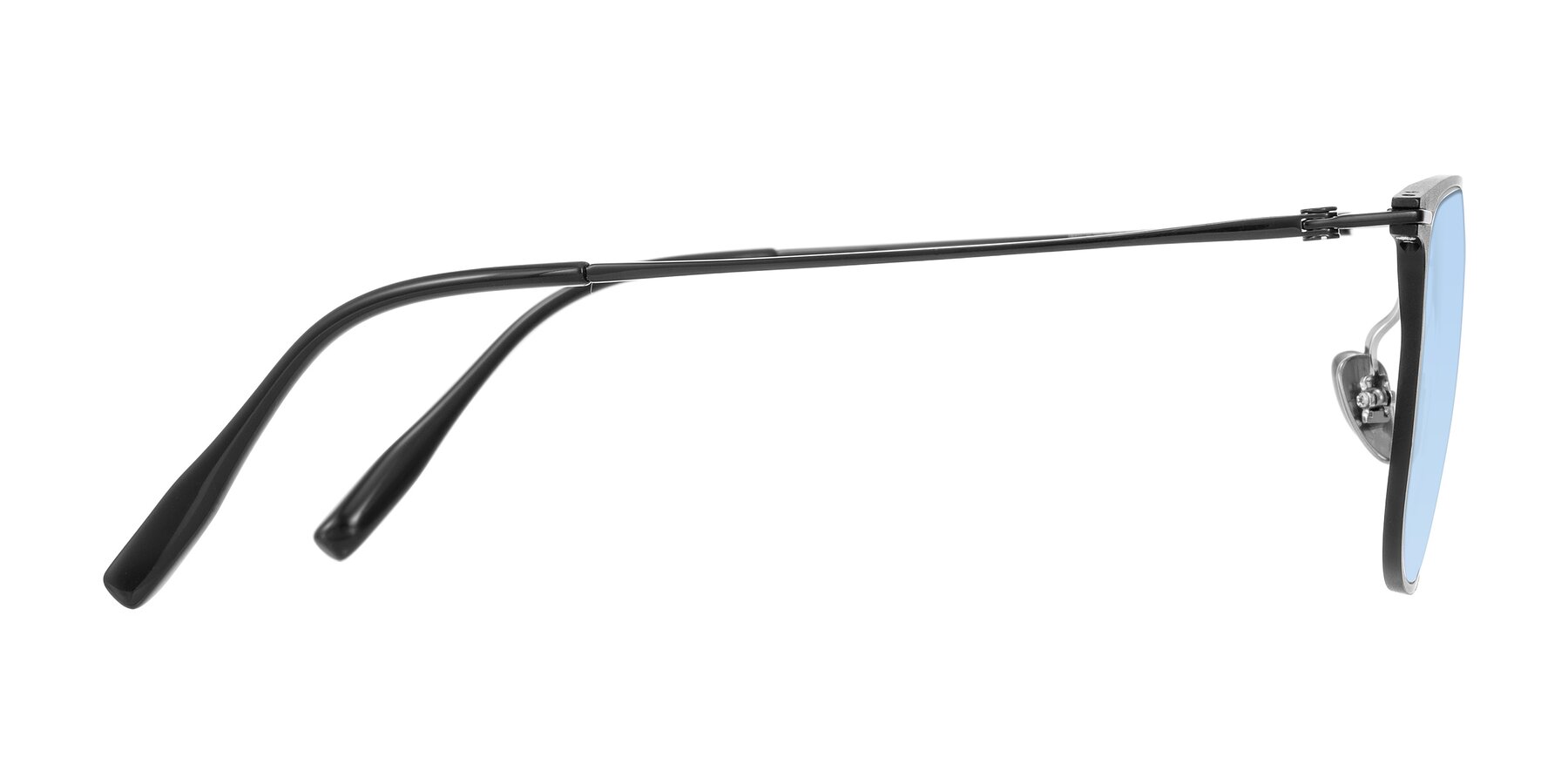 Side of Moua in Black with Light Blue Tinted Lenses