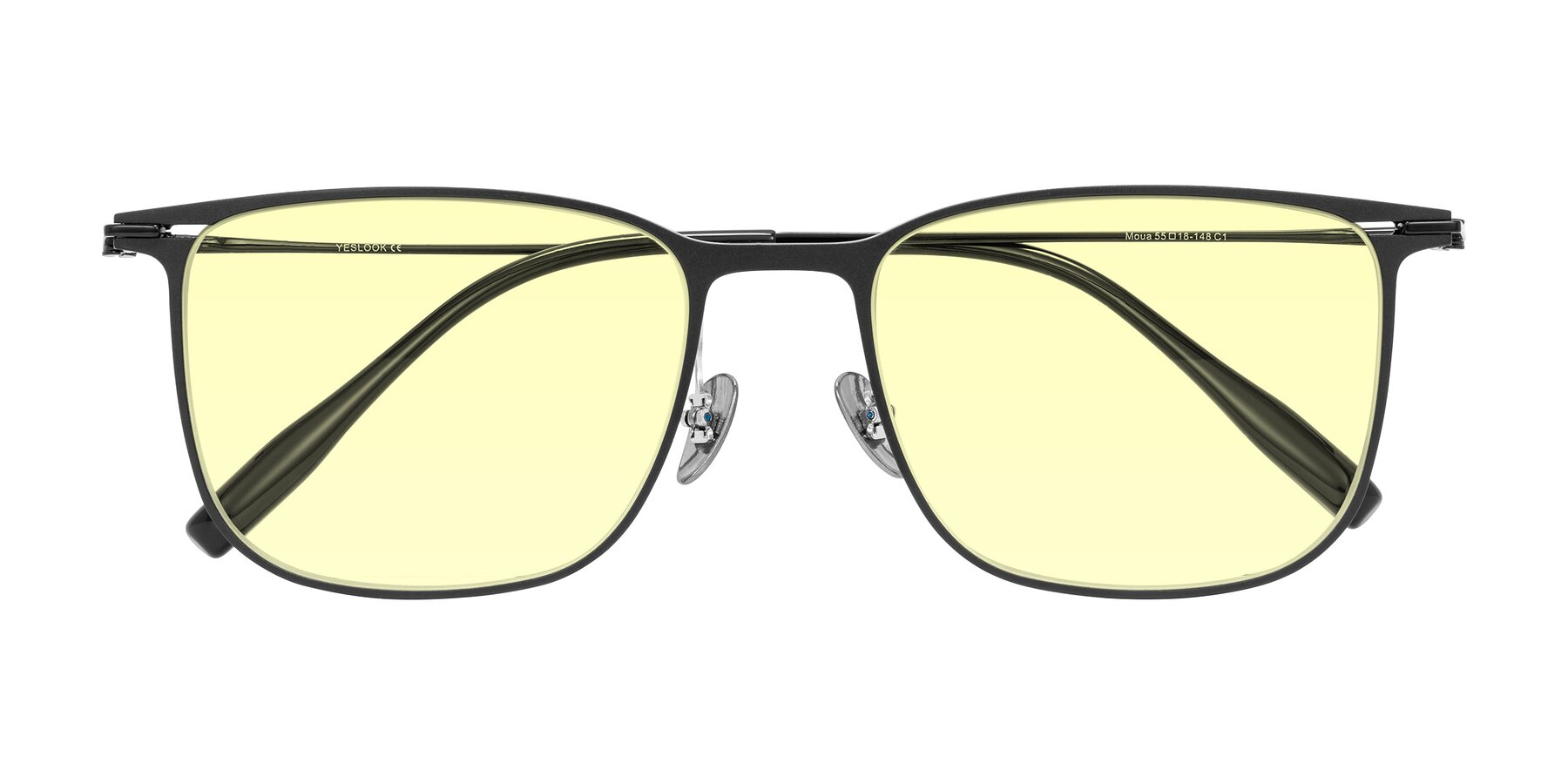 Folded Front of Moua in Black with Light Yellow Tinted Lenses