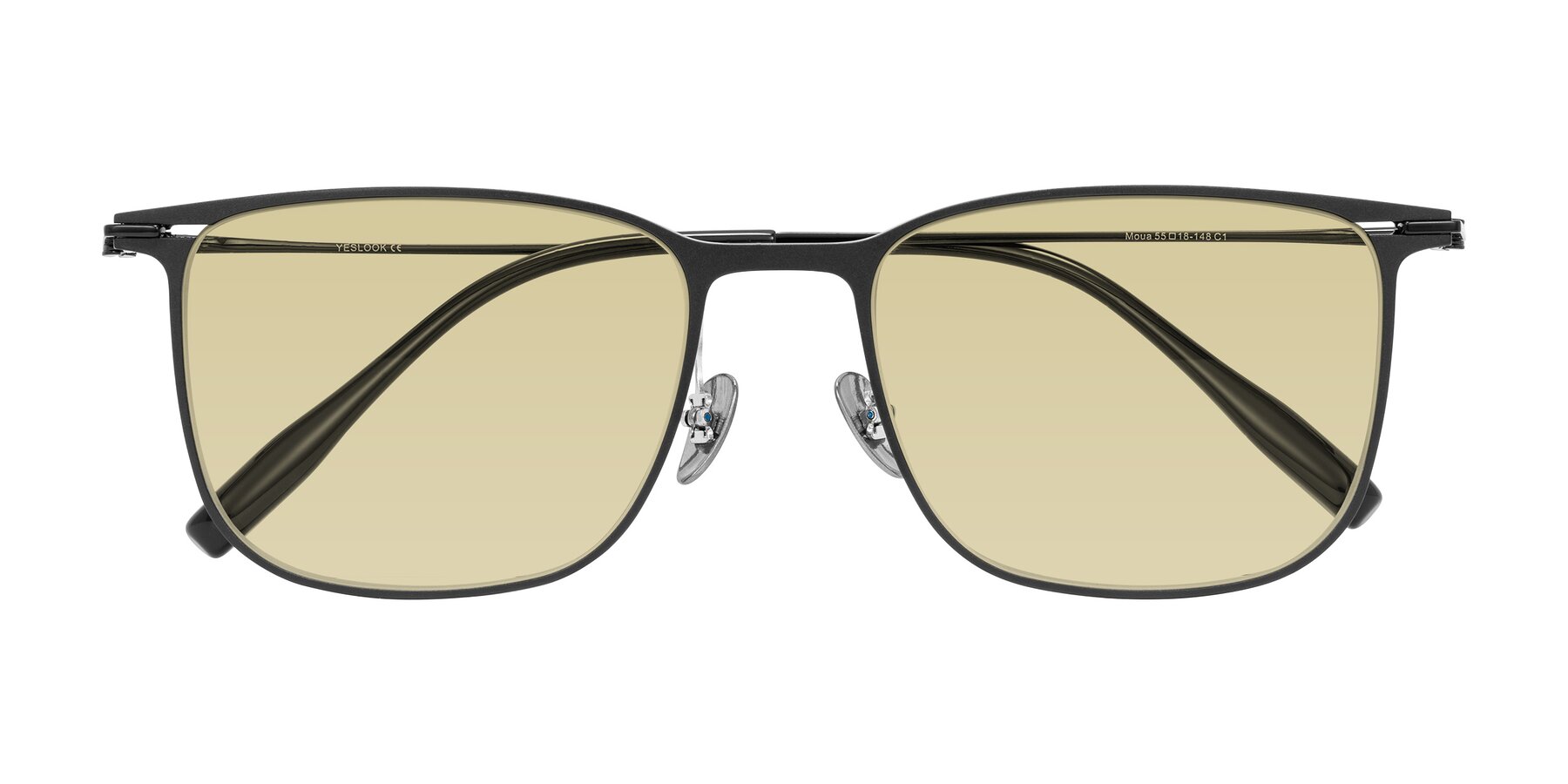 Folded Front of Moua in Black with Light Champagne Tinted Lenses