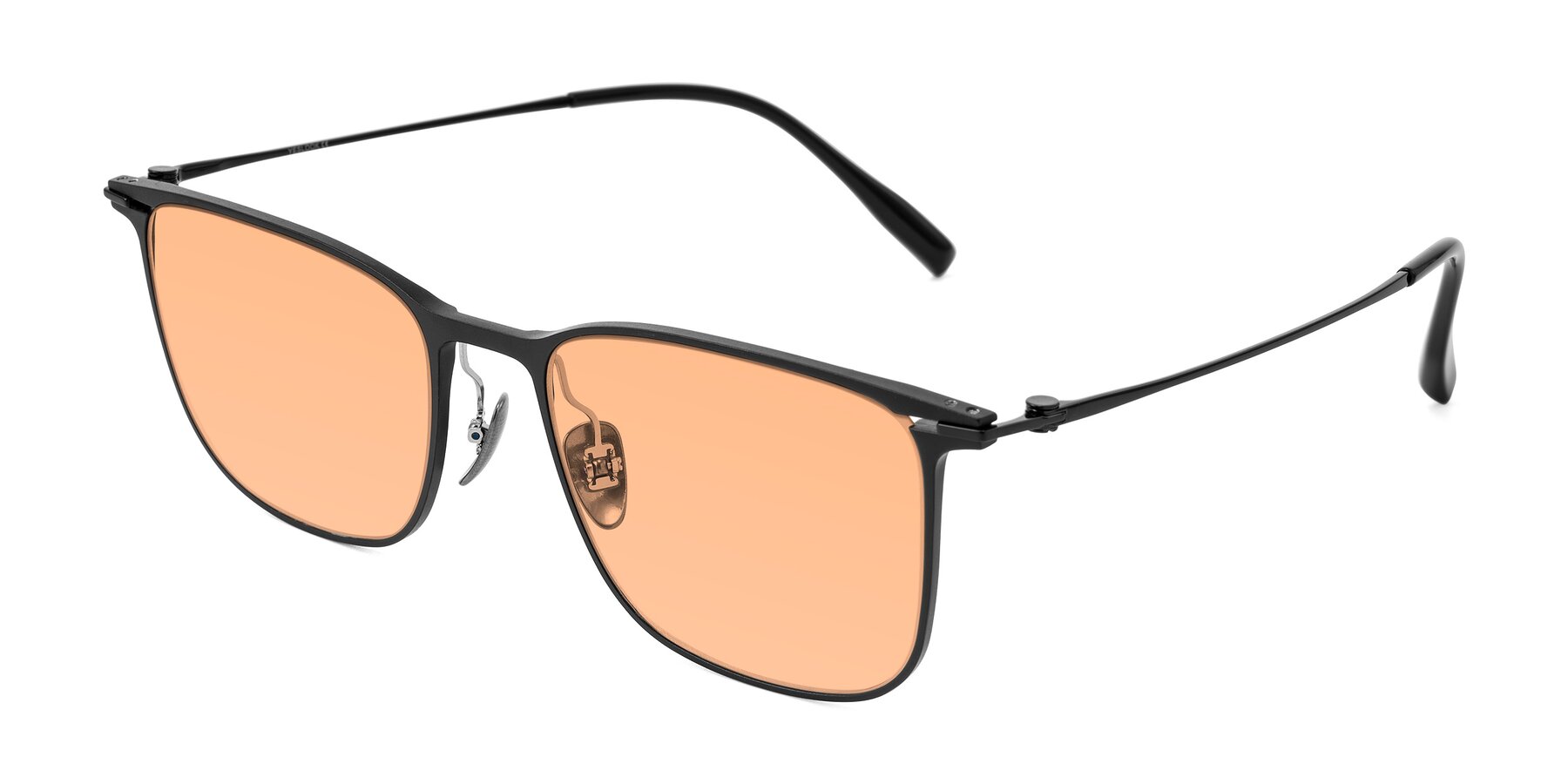 Angle of Moua in Black with Light Orange Tinted Lenses