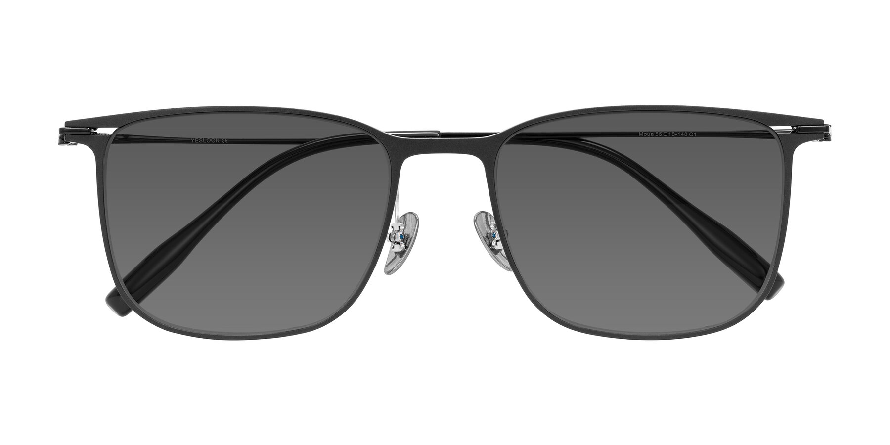Folded Front of Moua in Black with Medium Gray Tinted Lenses