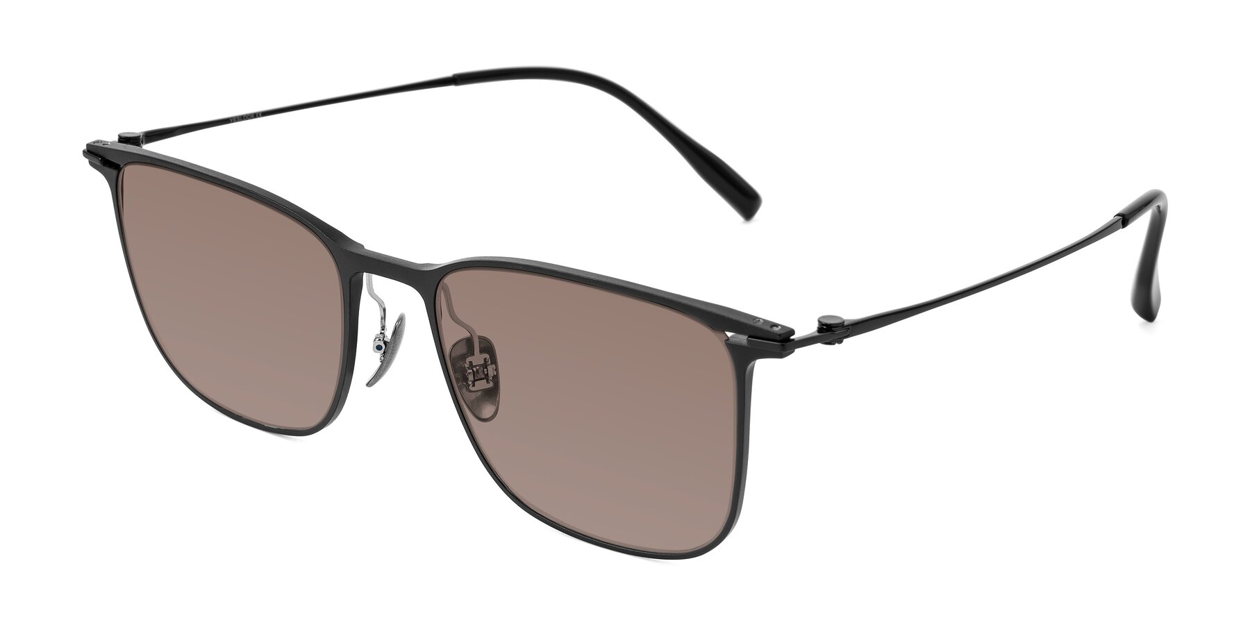 Angle of Moua in Black with Medium Brown Tinted Lenses