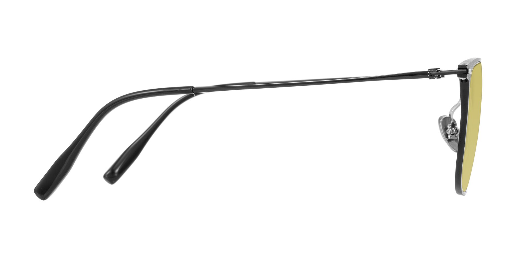 Side of Moua in Black with Medium Champagne Tinted Lenses