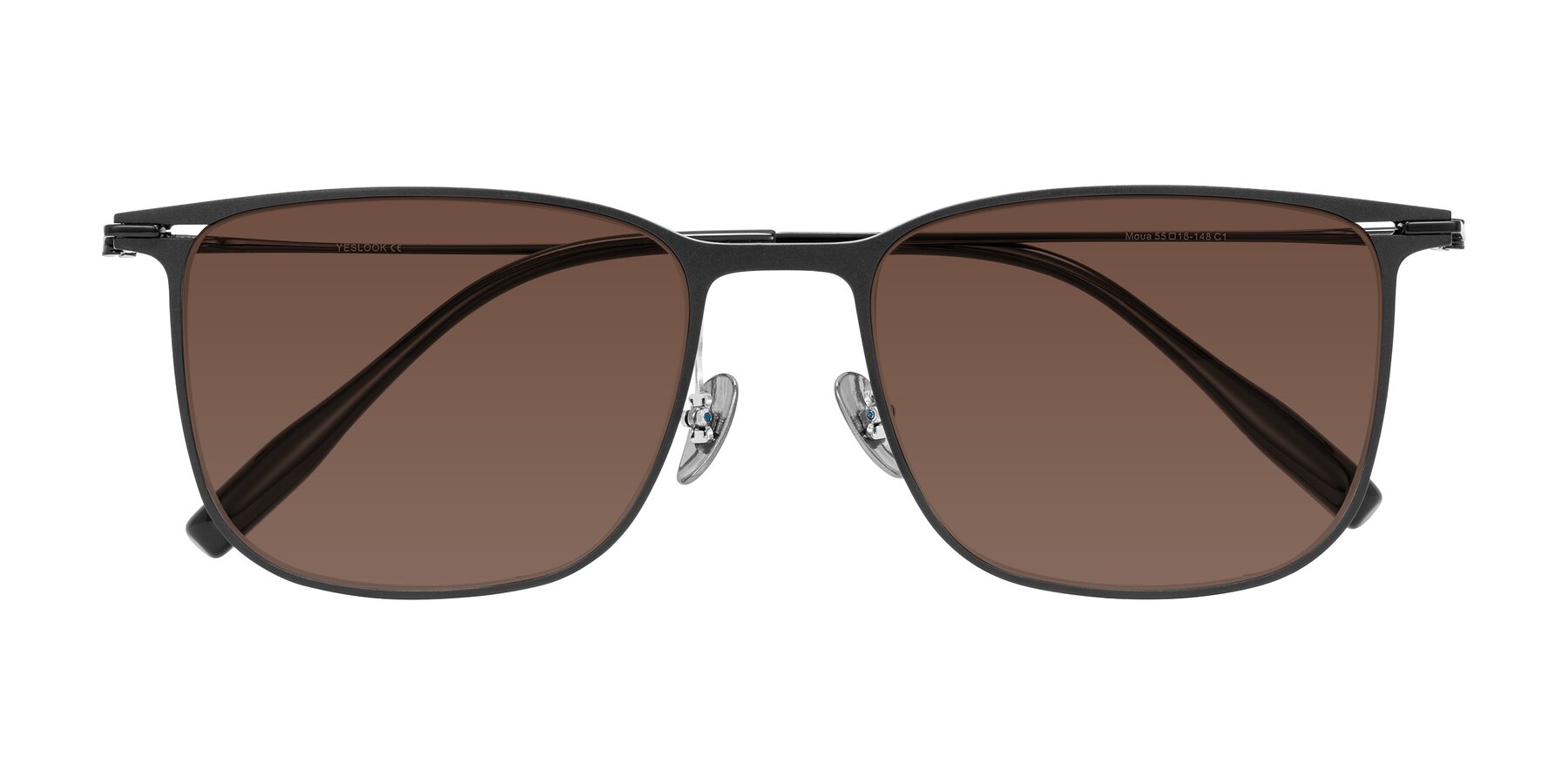 Folded Front of Moua in Black with Brown Tinted Lenses