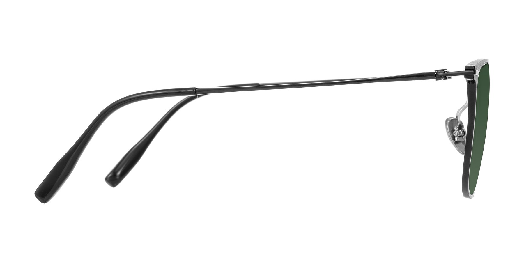 Side of Moua in Black with Green Tinted Lenses