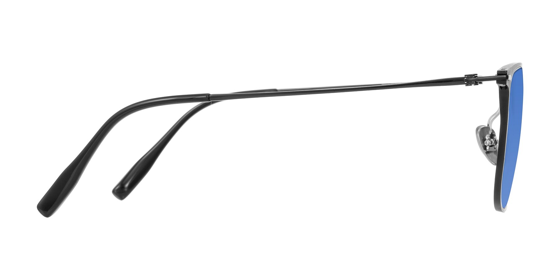 Side of Moua in Black with Blue Tinted Lenses