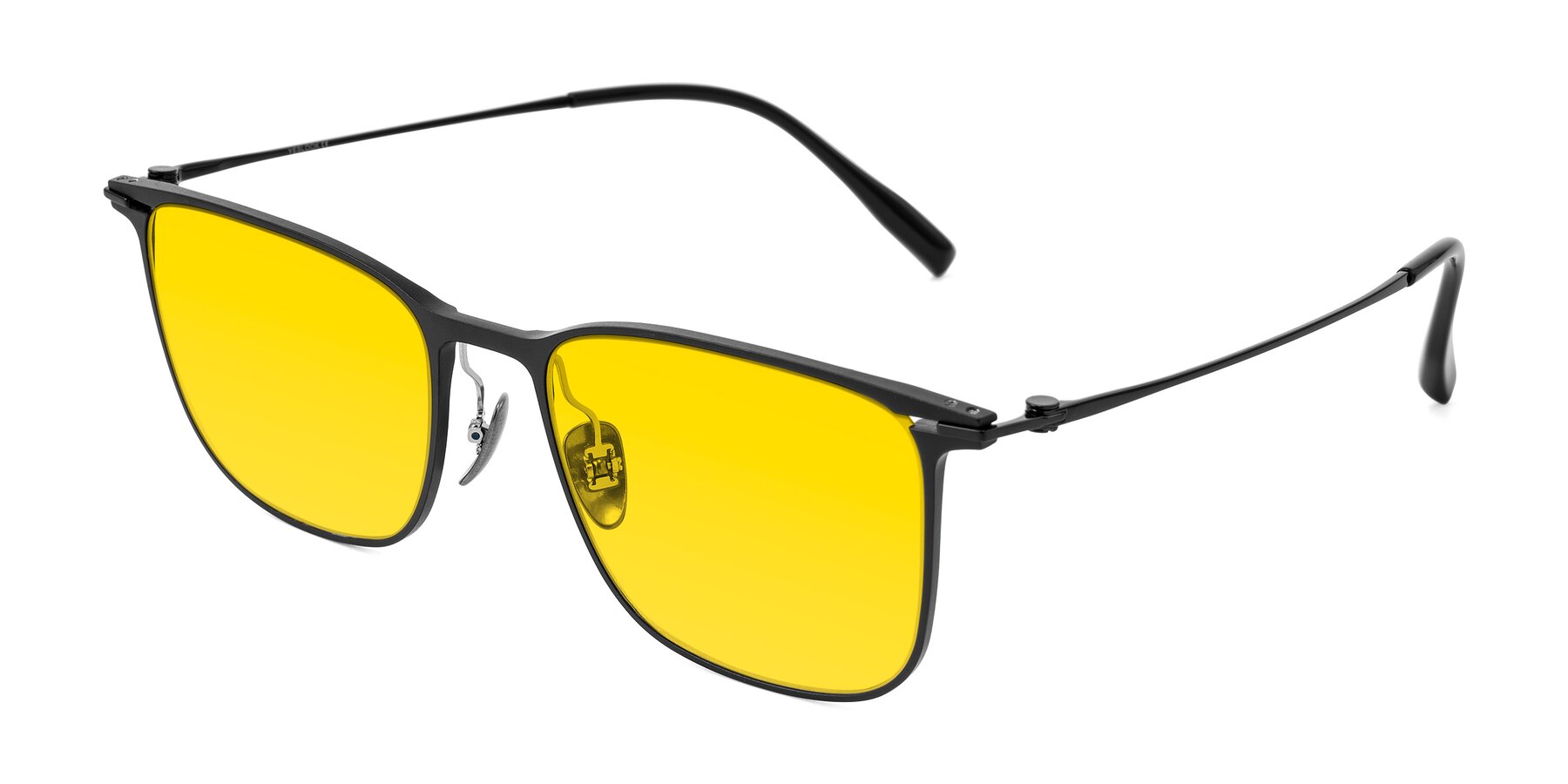 Angle of Moua in Black with Yellow Tinted Lenses
