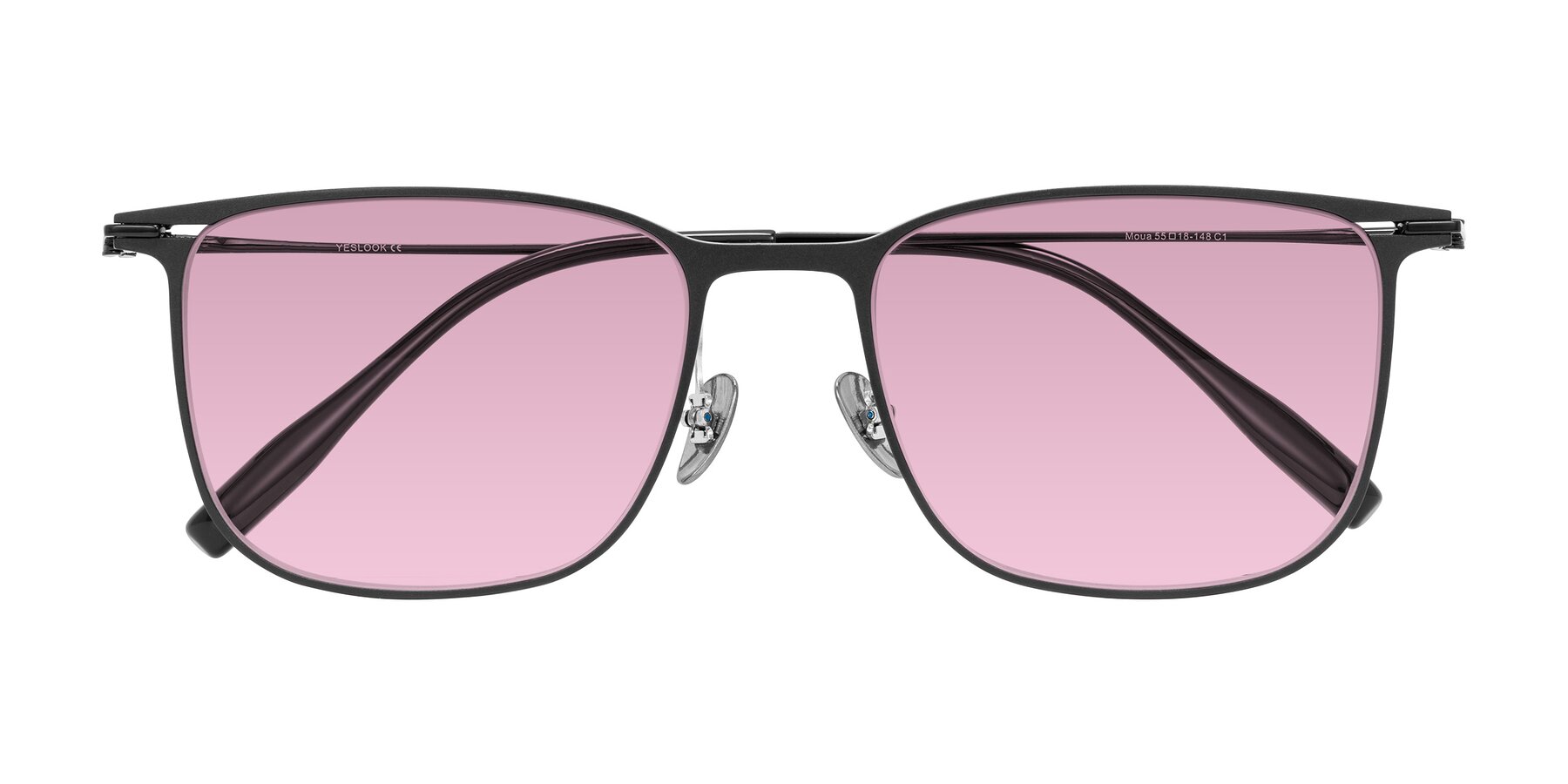 Folded Front of Moua in Black with Light Wine Tinted Lenses