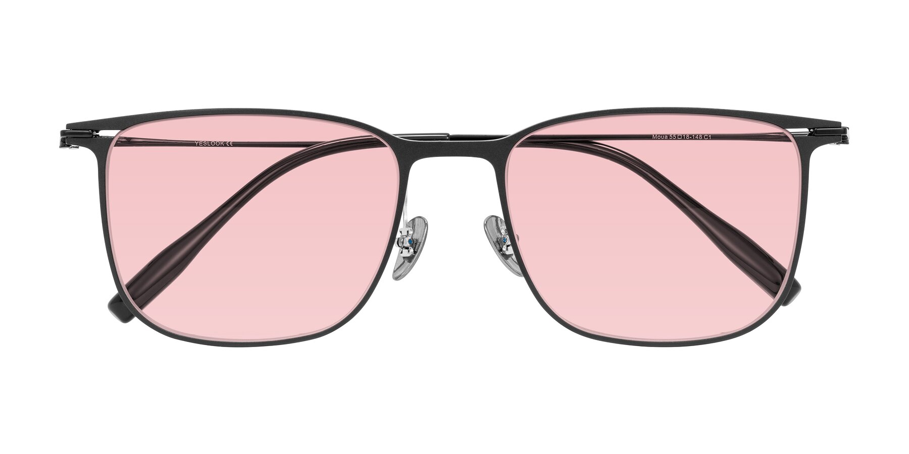 Folded Front of Moua in Black with Light Garnet Tinted Lenses