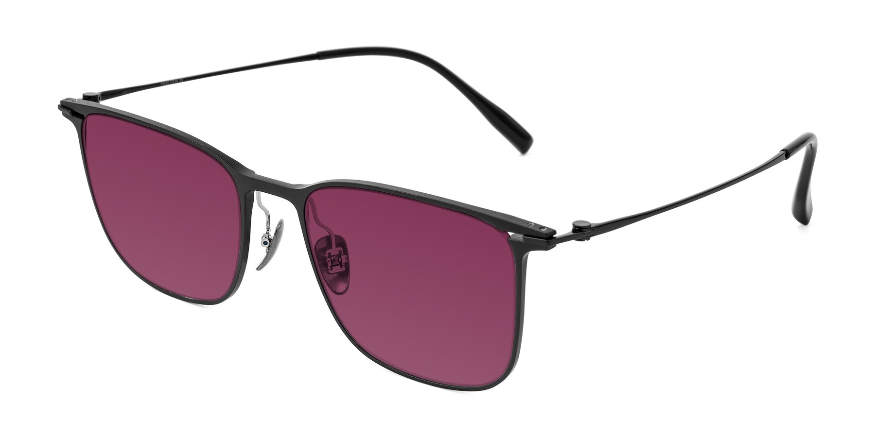 Angle of Moua in Black with Wine Tinted Lenses