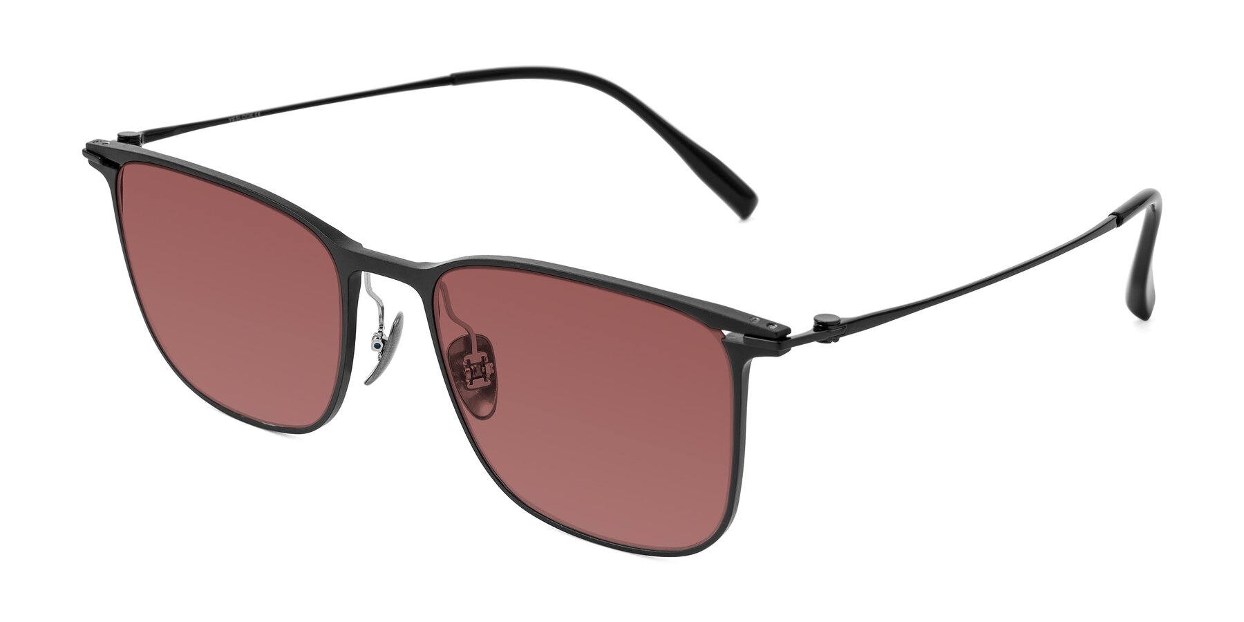 Angle of Moua in Black with Garnet Tinted Lenses