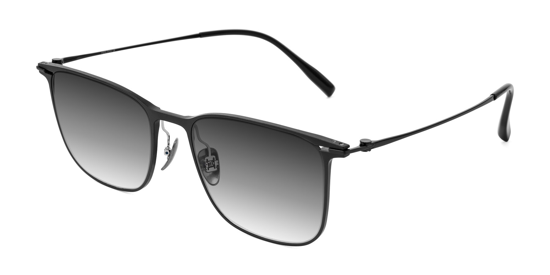 Angle of Moua in Black with Gray Gradient Lenses