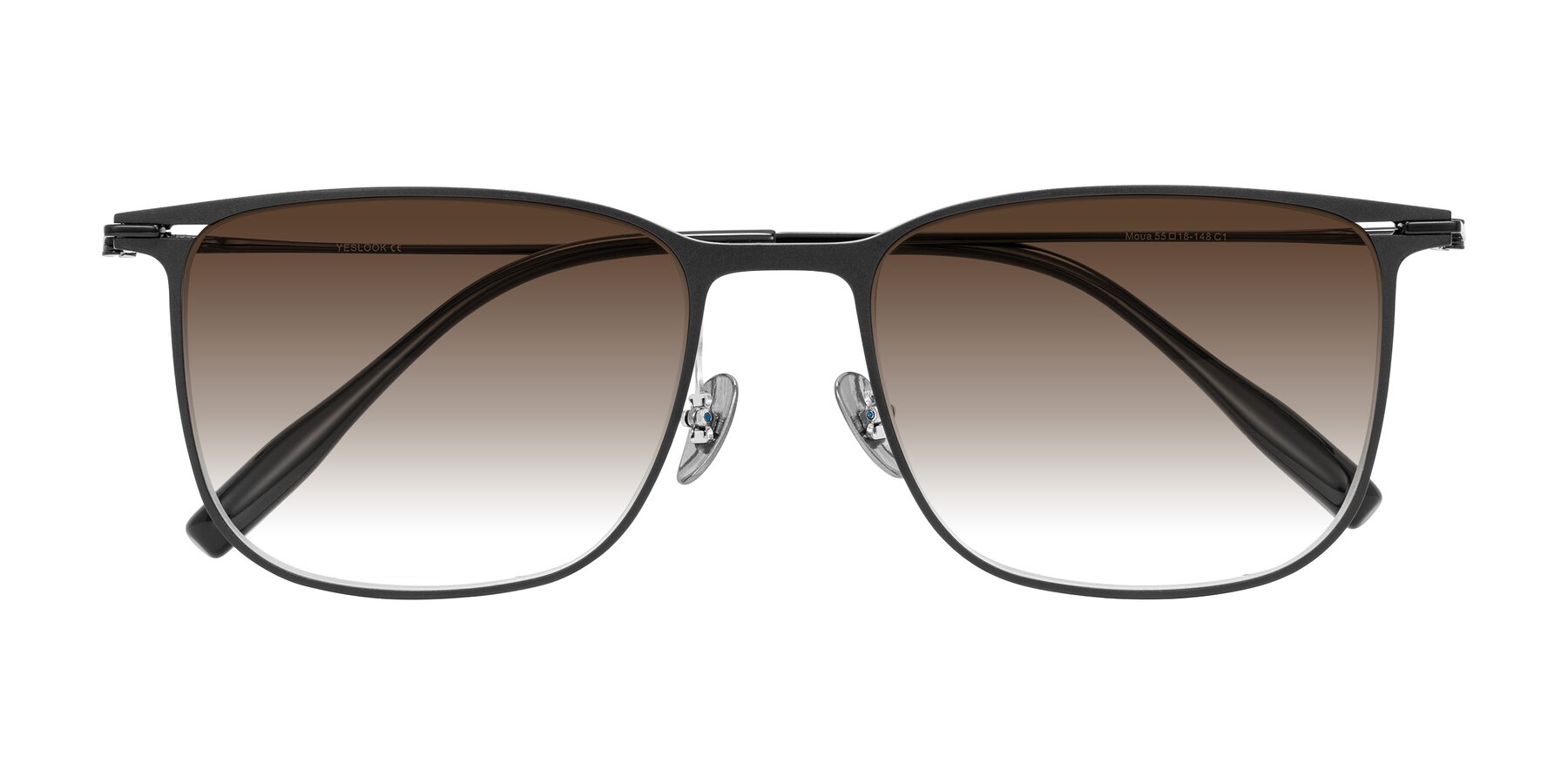 Folded Front of Moua in Black with Brown Gradient Lenses