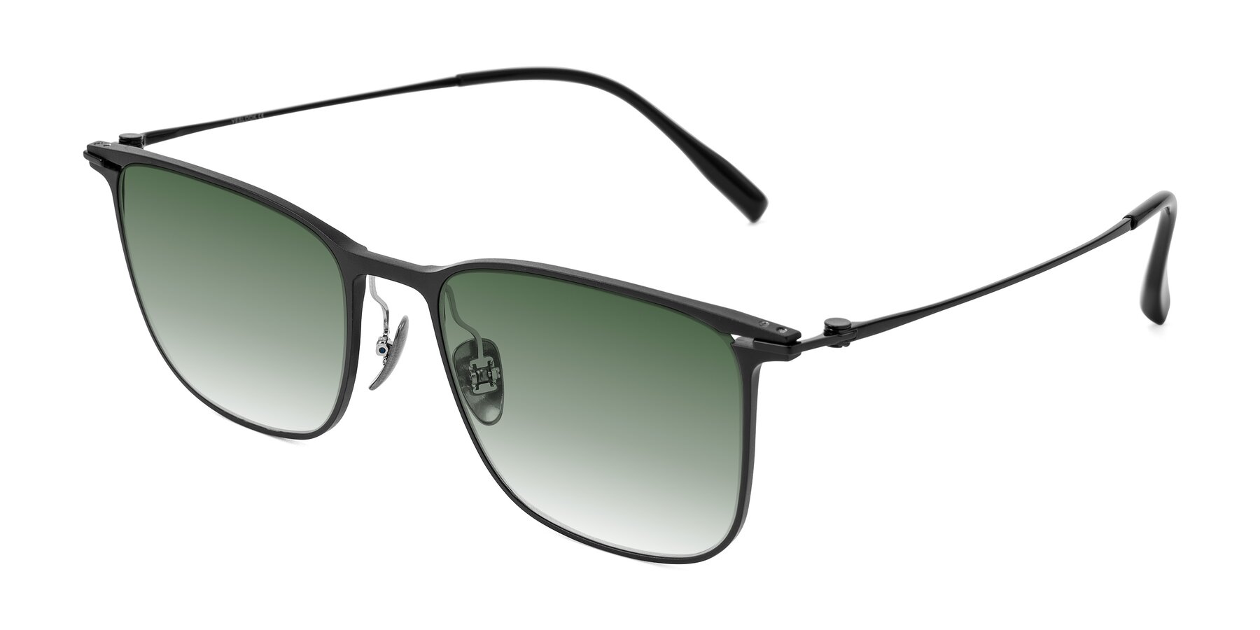 Angle of Moua in Black with Green Gradient Lenses