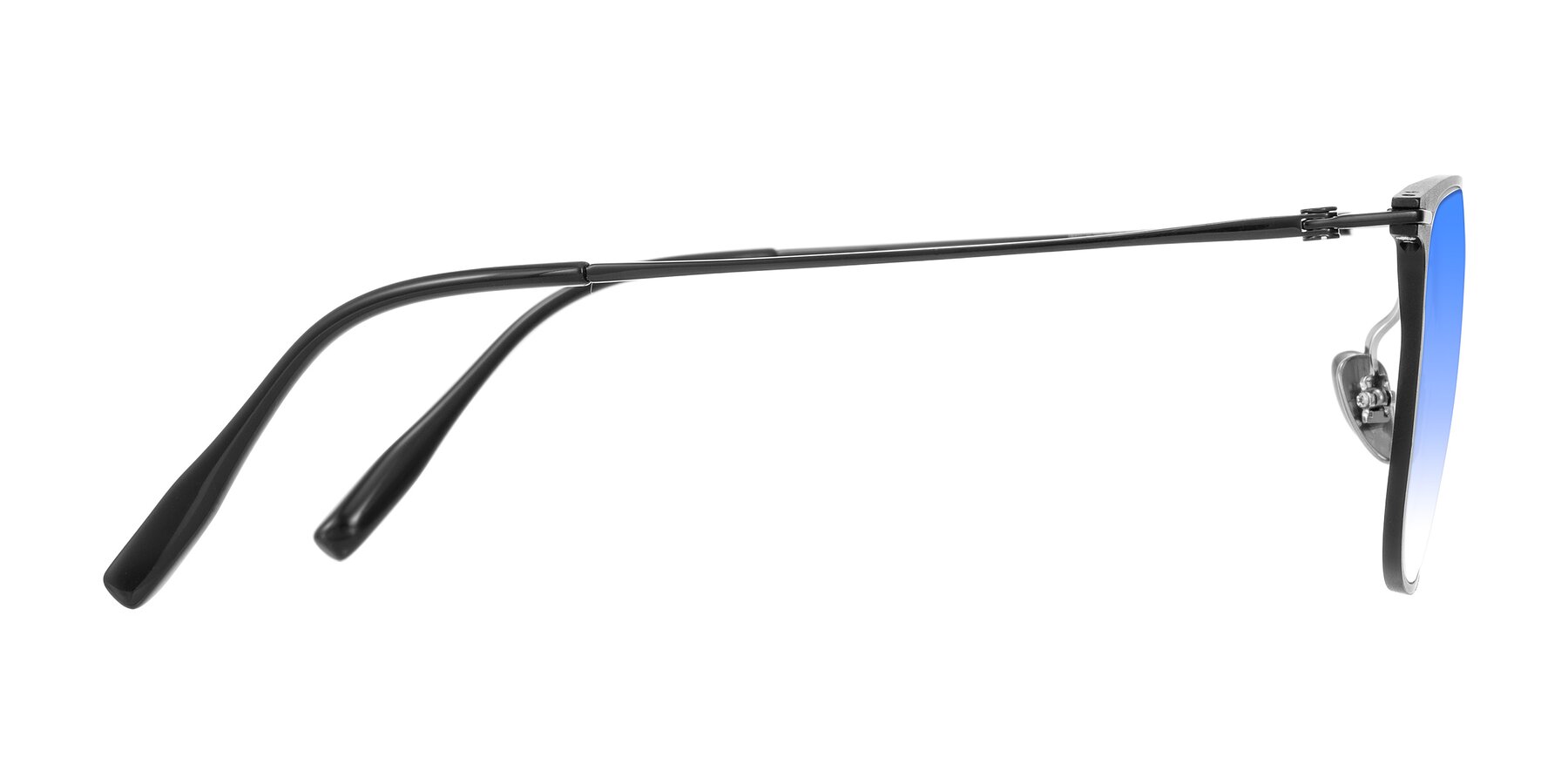 Side of Moua in Black with Blue Gradient Lenses