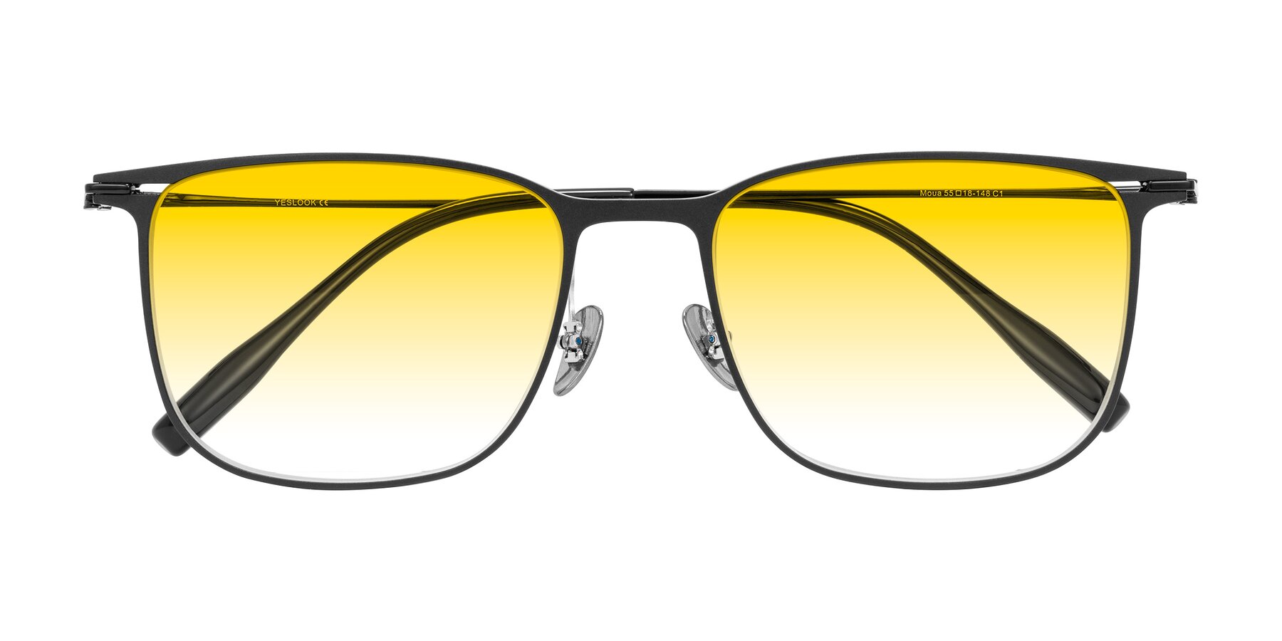 Folded Front of Moua in Black with Yellow Gradient Lenses