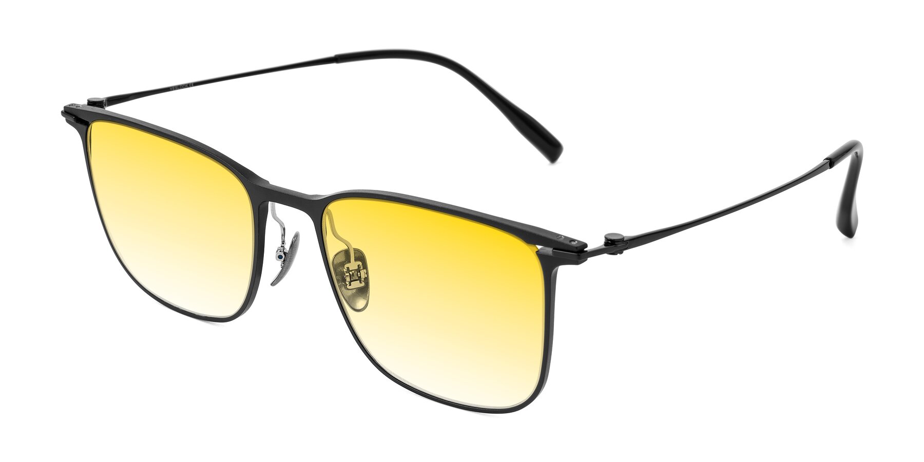 Angle of Moua in Black with Yellow Gradient Lenses