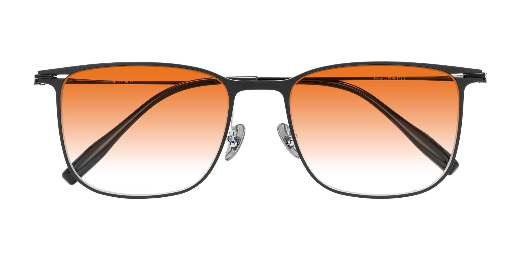 Folded Front of Moua in Black with Orange Gradient Lenses