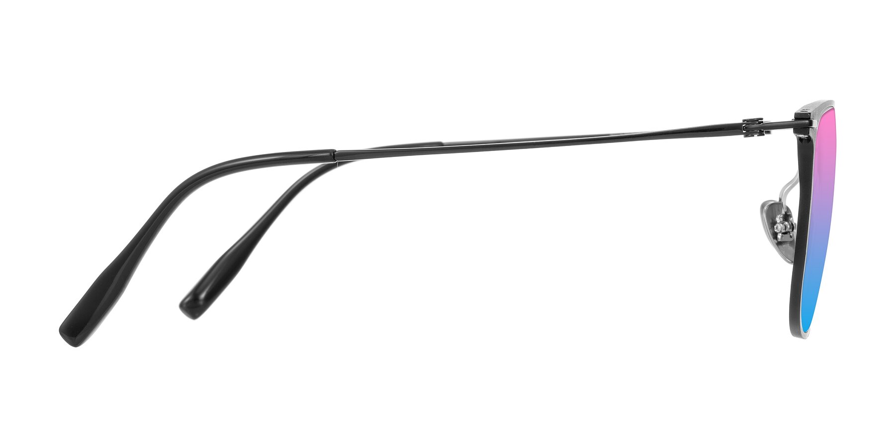 Side of Moua in Black with Pink / Blue Gradient Lenses