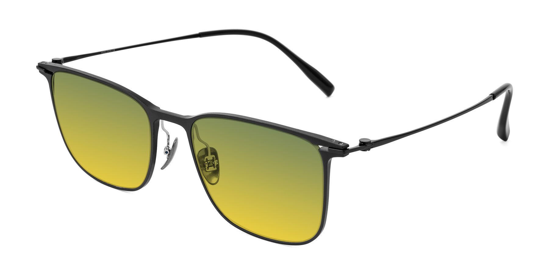 Angle of Moua in Black with Green / Yellow Gradient Lenses