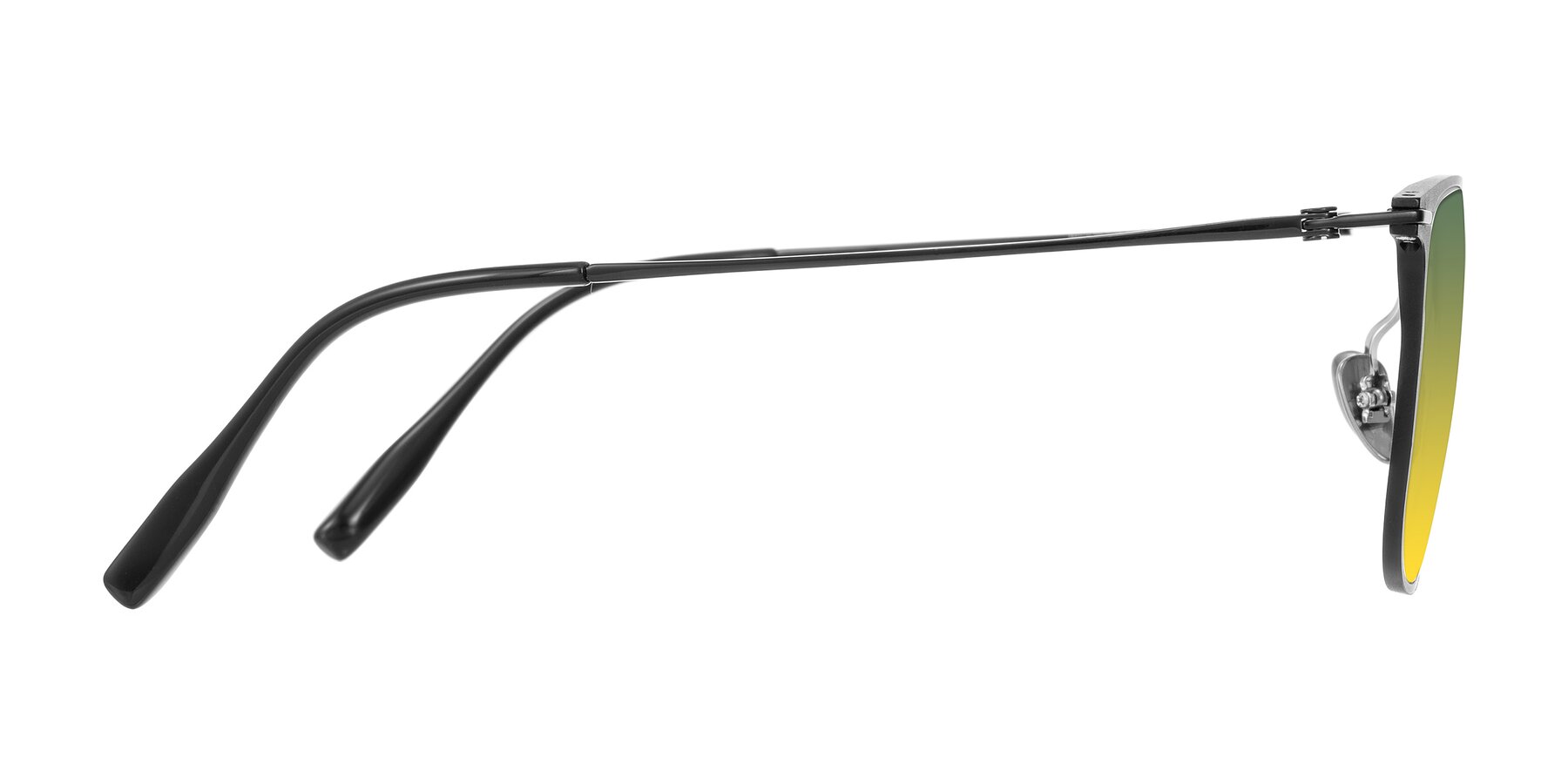 Side of Moua in Black with Green / Yellow Gradient Lenses