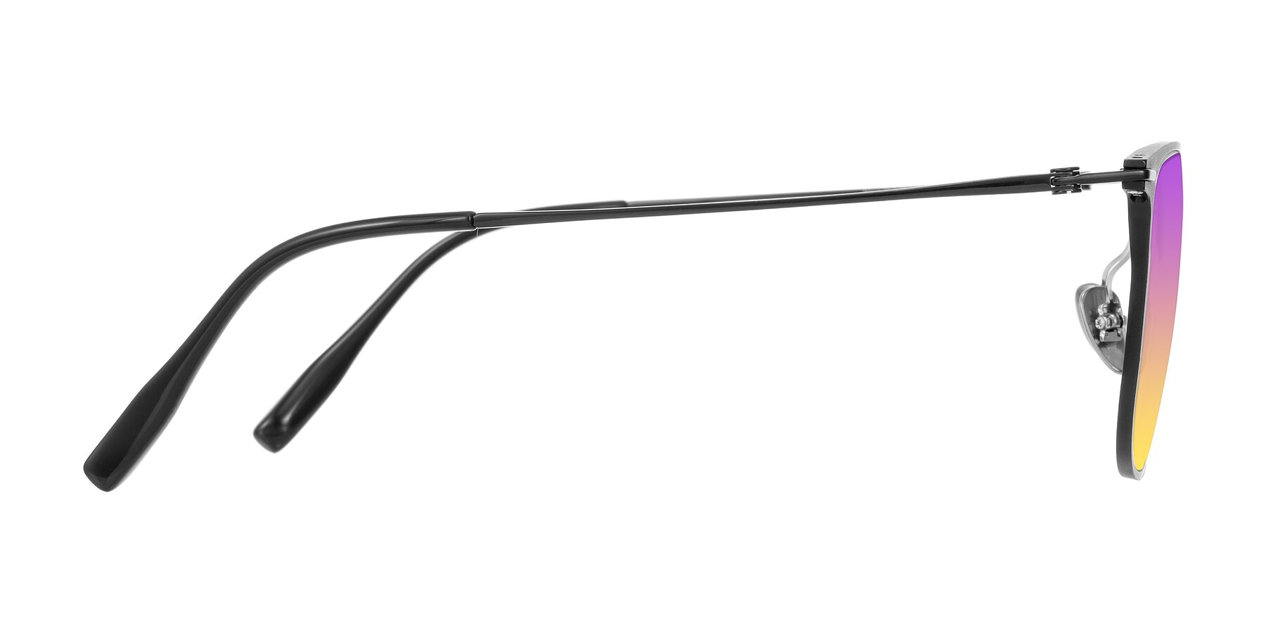 Side of Moua in Black with Purple / Yellow Gradient Lenses