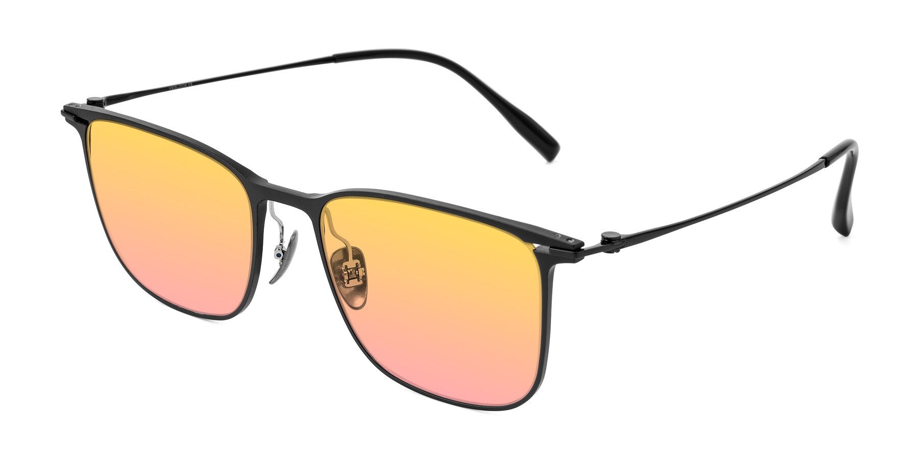 Angle of Moua in Black with Yellow / Pink Gradient Lenses