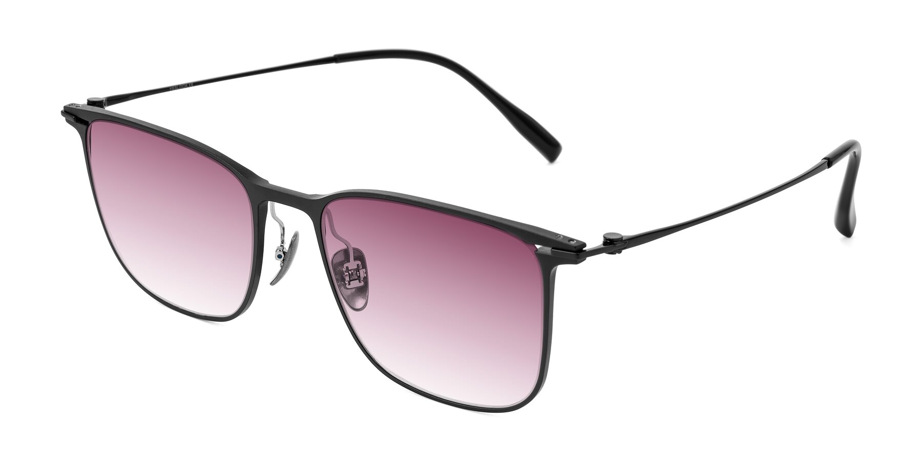 Angle of Moua in Black with Wine Gradient Lenses