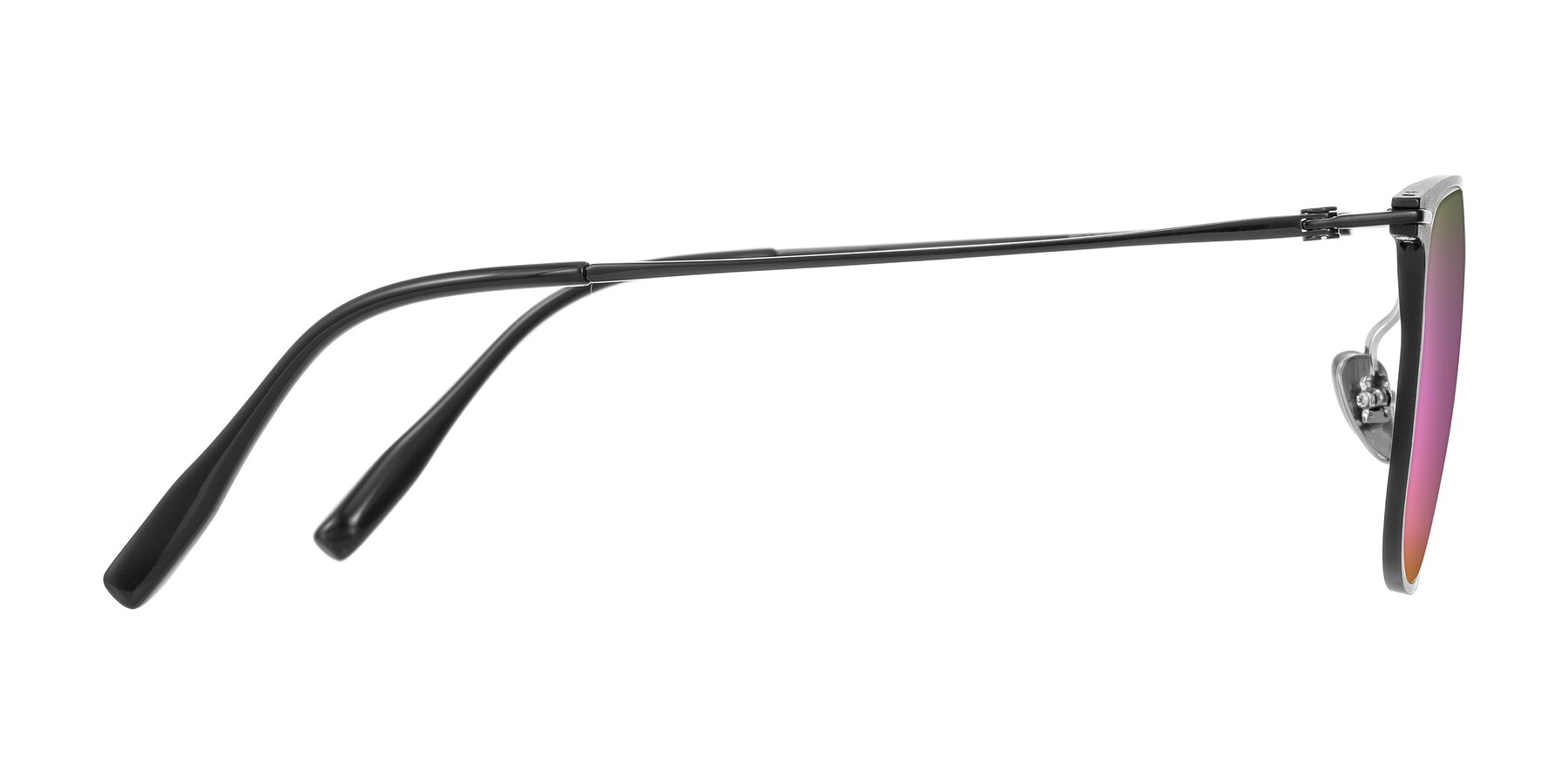 Side of Moua in Black with Pink Mirrored Lenses