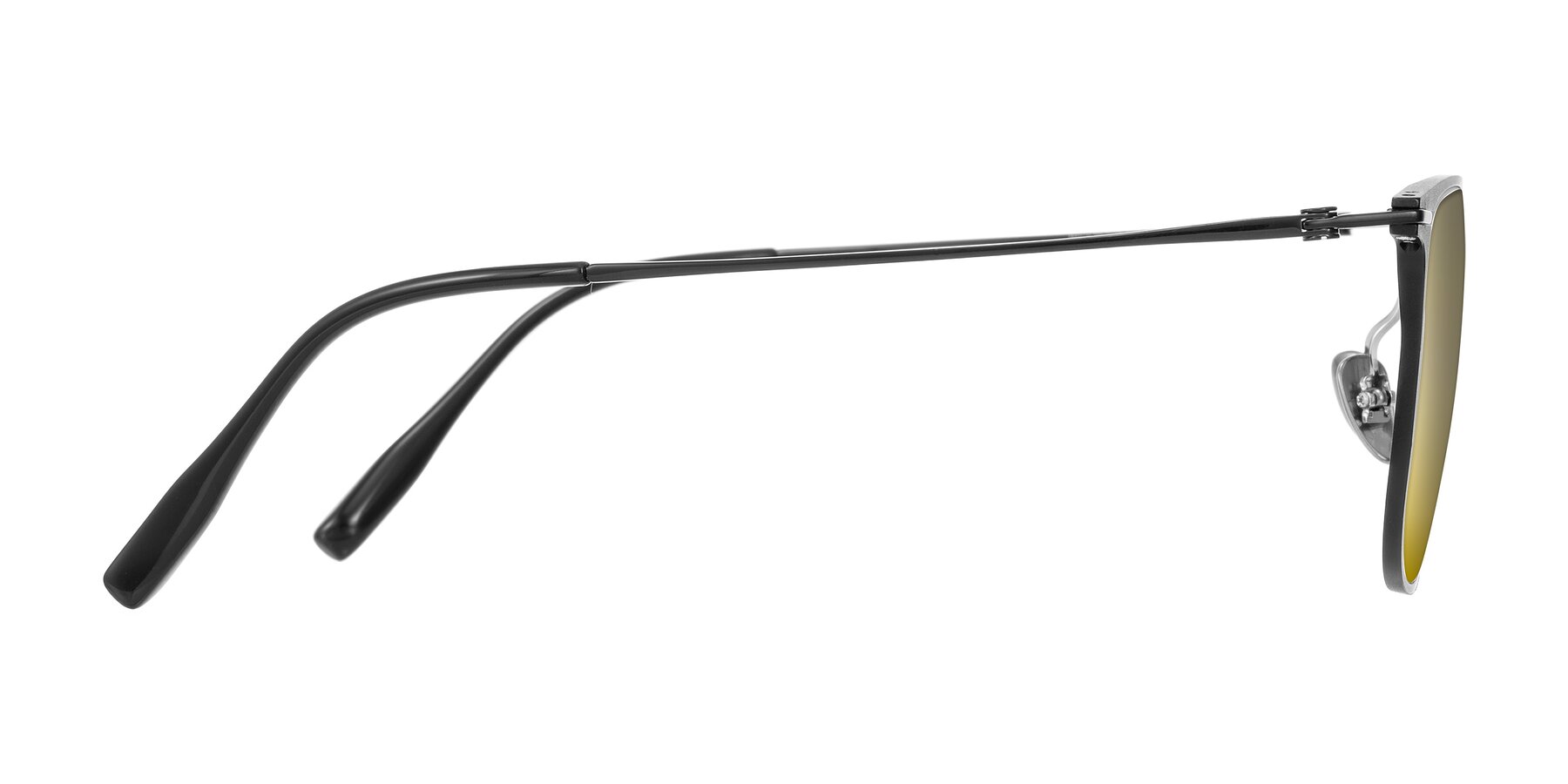 Side of Moua in Black with Gold Mirrored Lenses