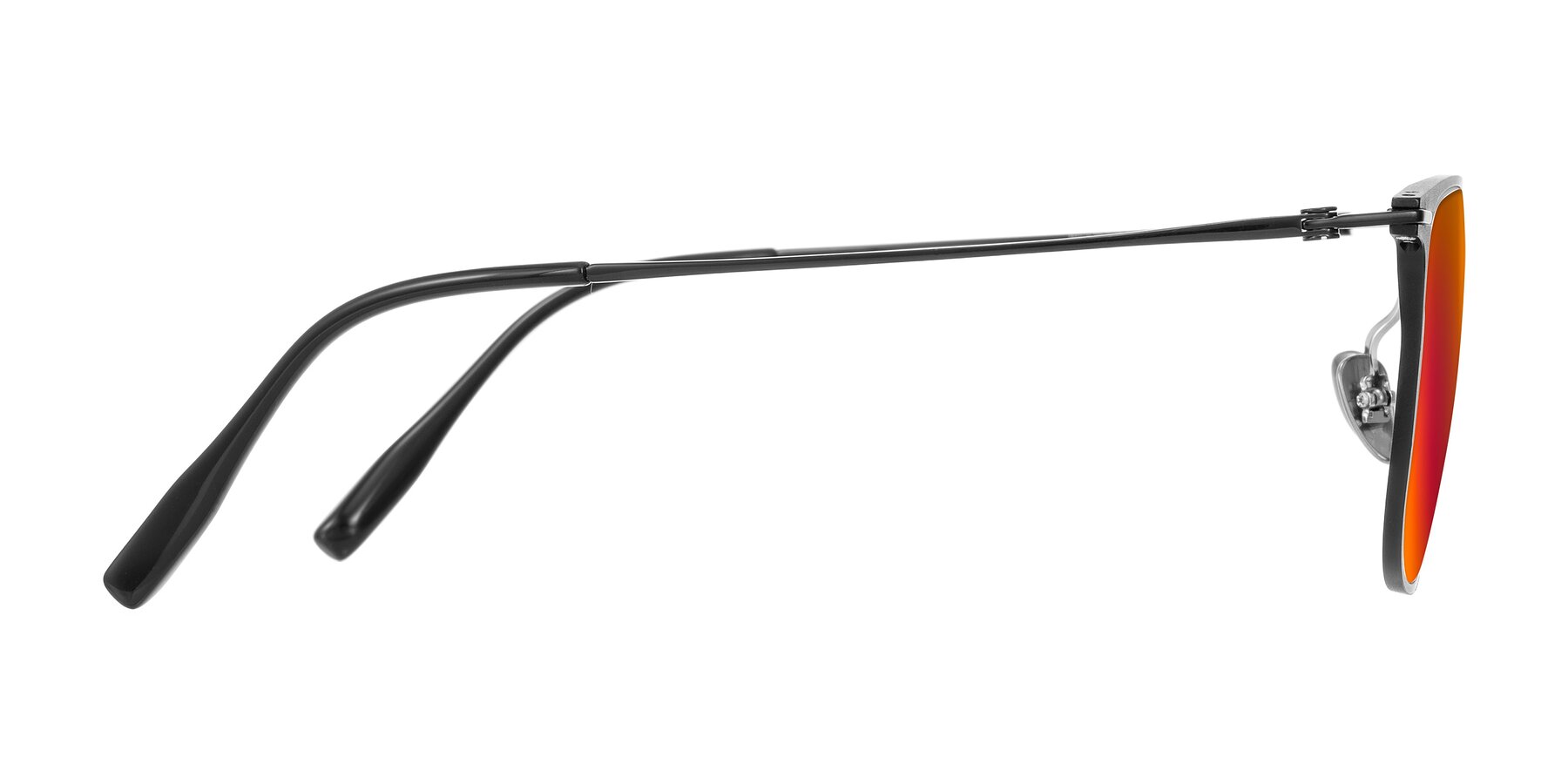 Side of Moua in Black with Red Gold Mirrored Lenses