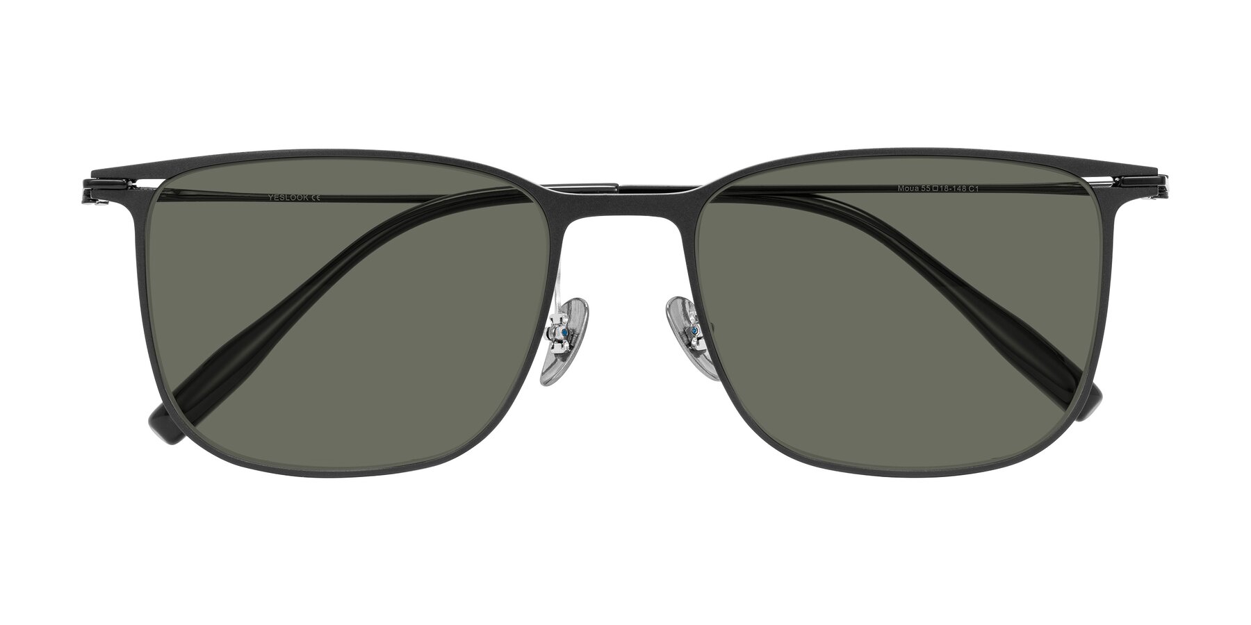 Folded Front of Moua in Black with Gray Polarized Lenses