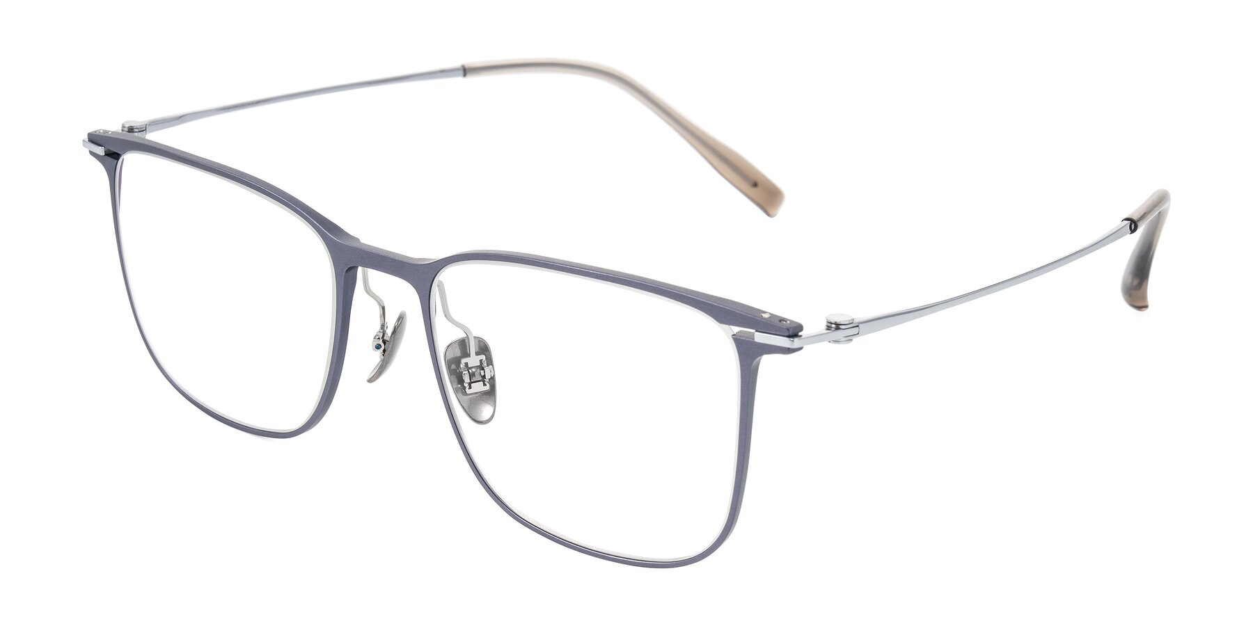 Angle of Moua in Gray/Silver with Clear Eyeglass Lenses