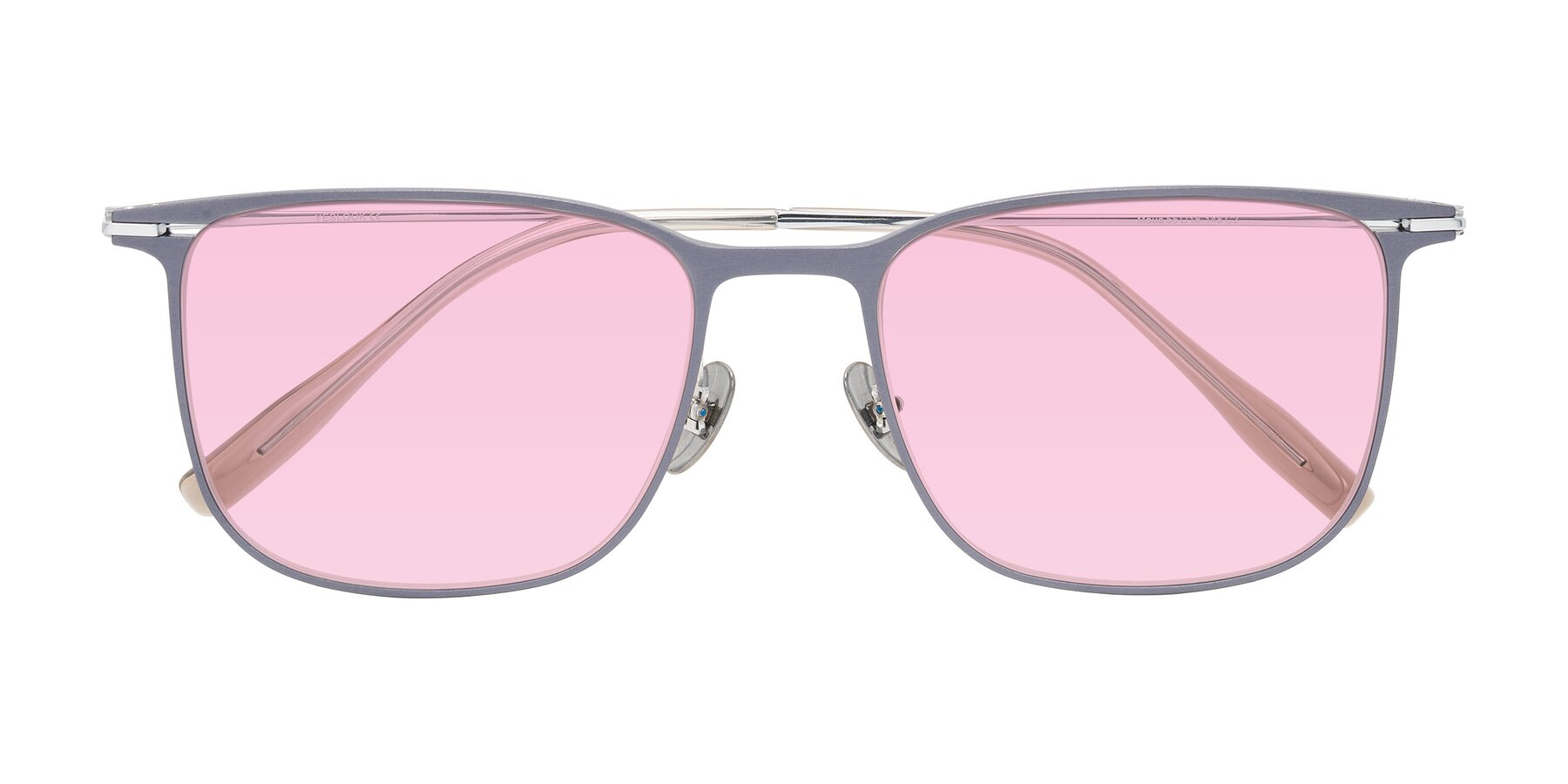 Folded Front of Moua in Gray/Silver with Light Pink Tinted Lenses