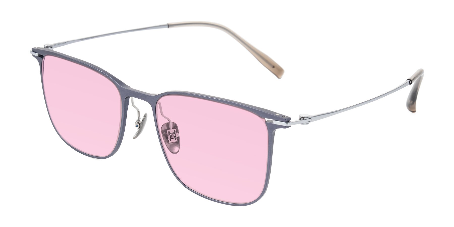 Angle of Moua in Gray/Silver with Light Pink Tinted Lenses