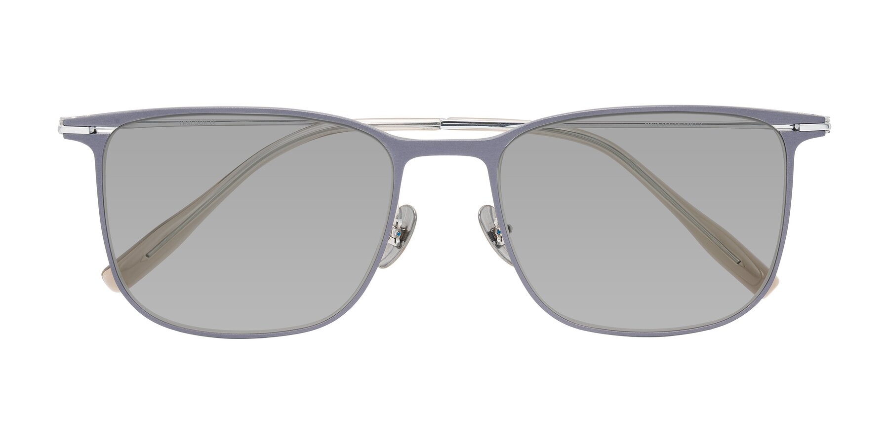 Folded Front of Moua in Gray/Silver with Light Gray Tinted Lenses
