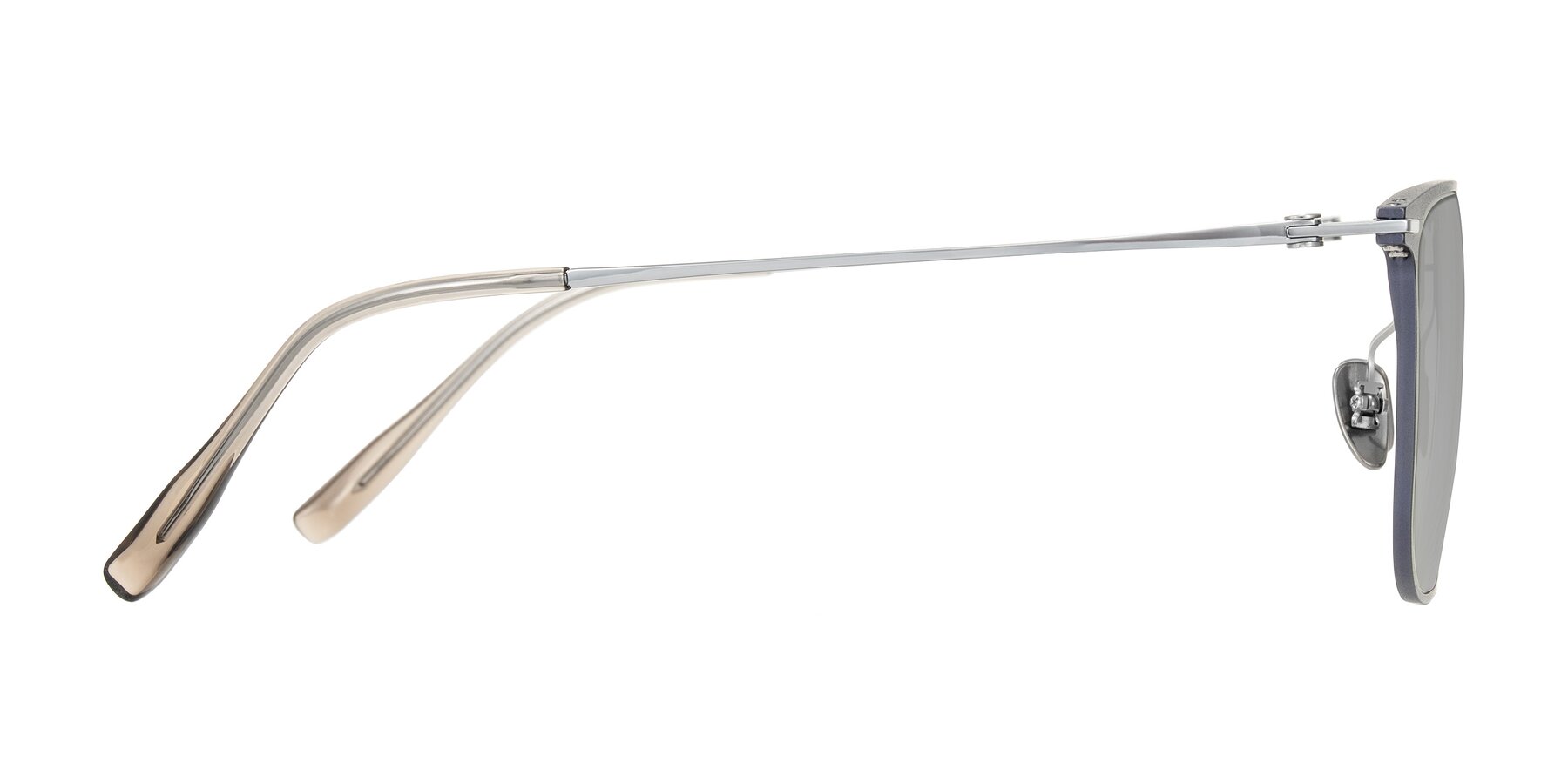 Side of Moua in Gray/Silver with Light Gray Tinted Lenses