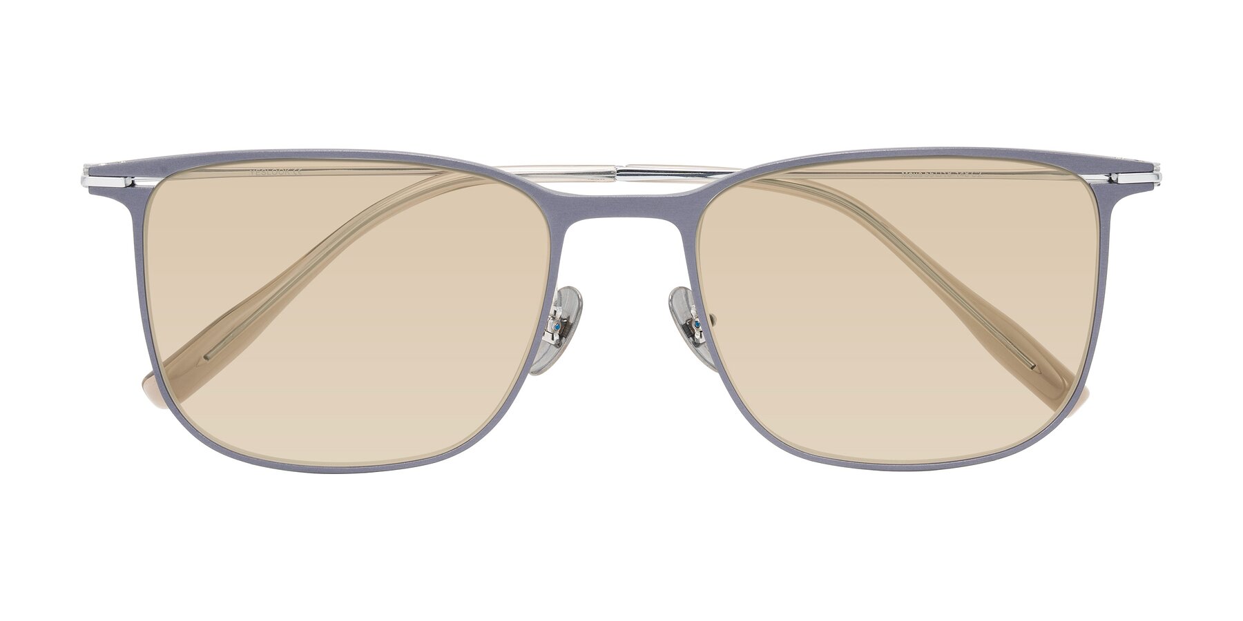 Folded Front of Moua in Gray/Silver with Light Brown Tinted Lenses