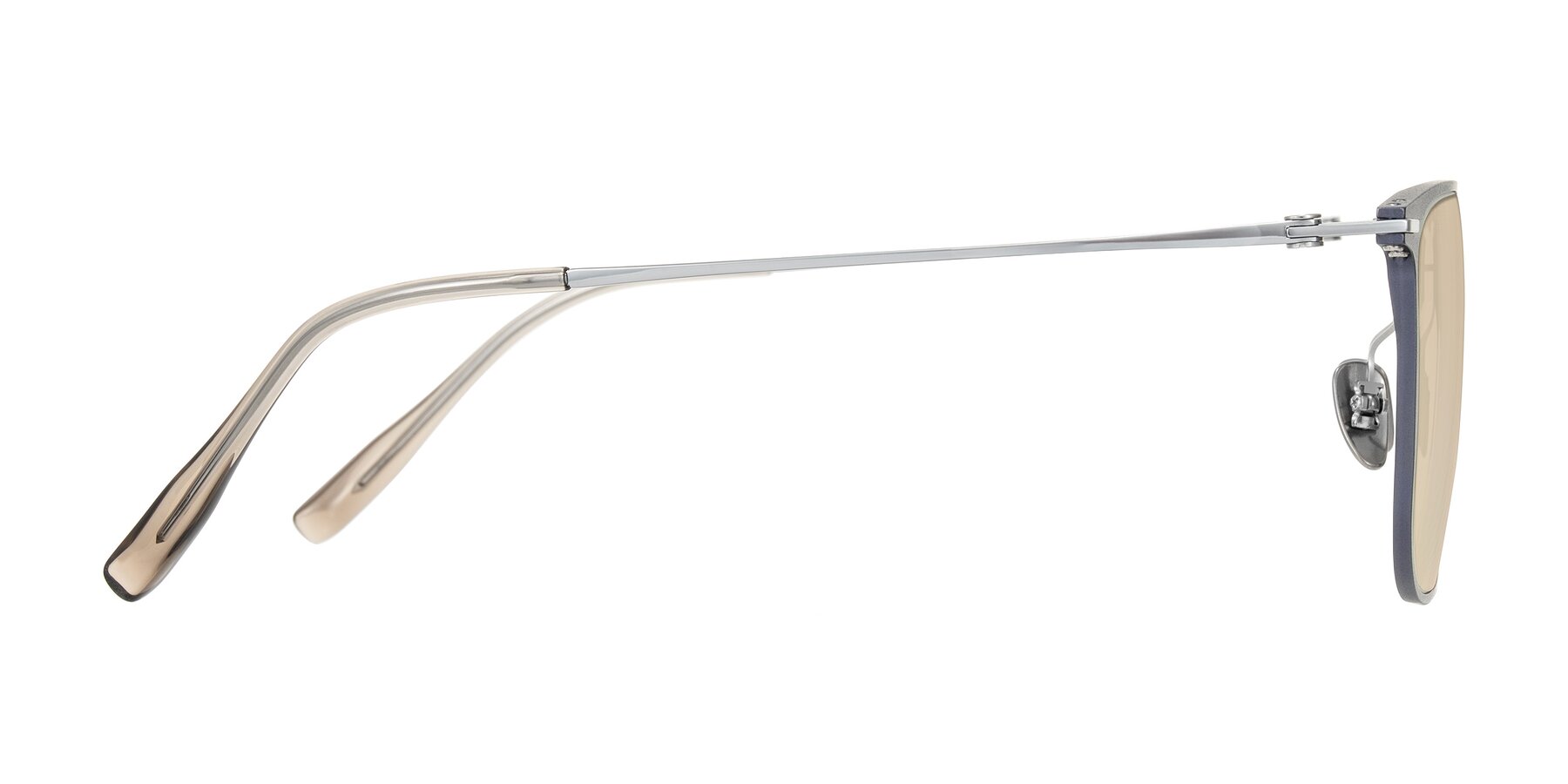 Side of Moua in Gray/Silver with Light Brown Tinted Lenses
