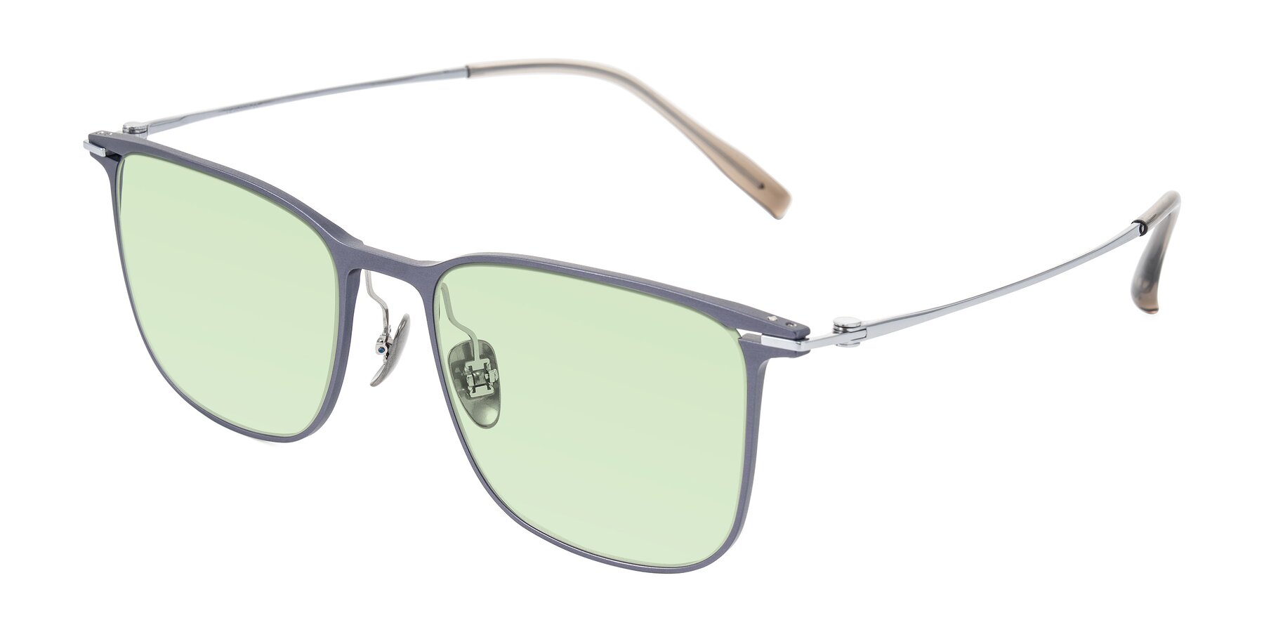 Angle of Moua in Gray/Silver with Light Green Tinted Lenses