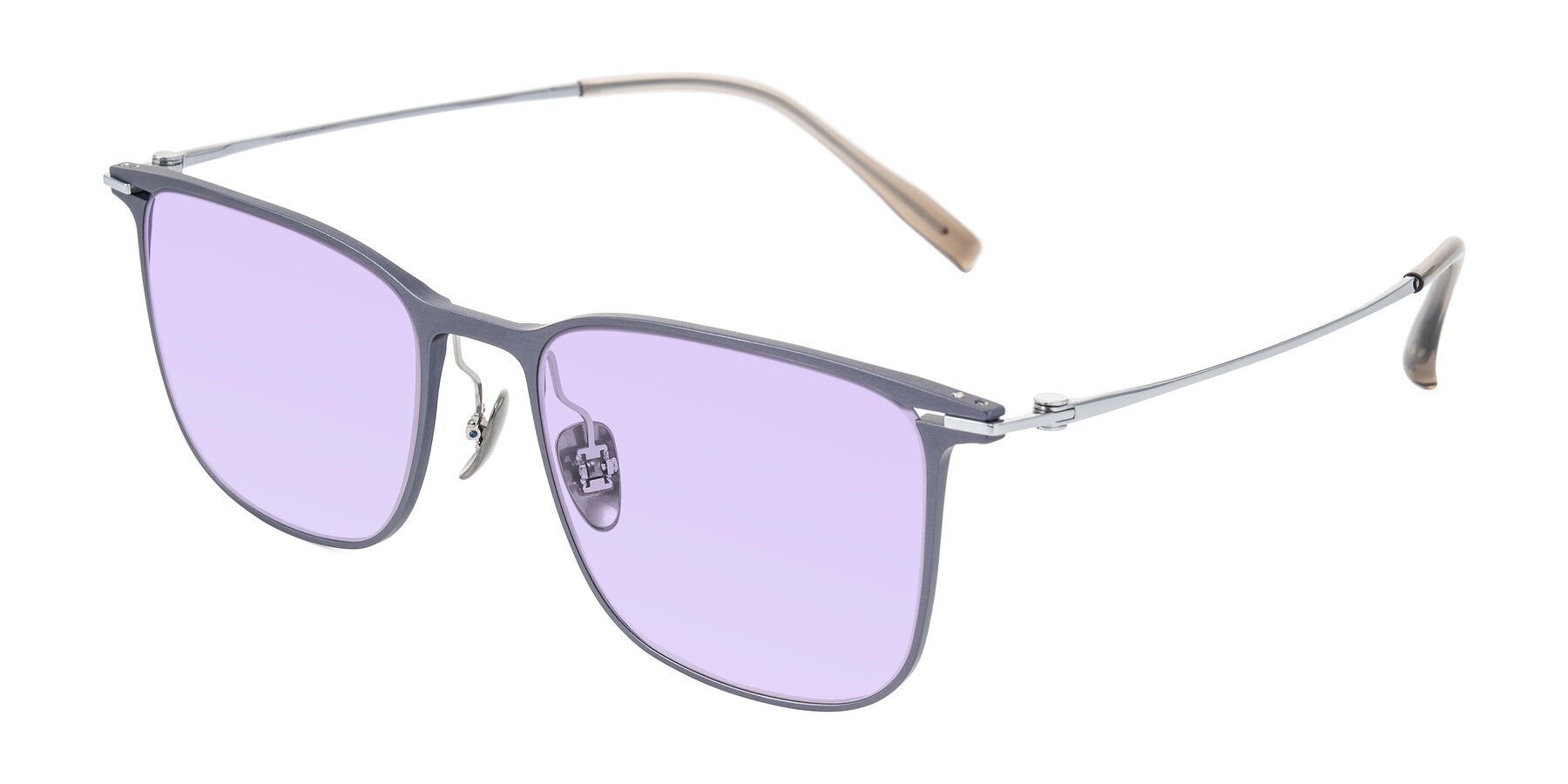 Angle of Moua in Gray/Silver with Light Purple Tinted Lenses