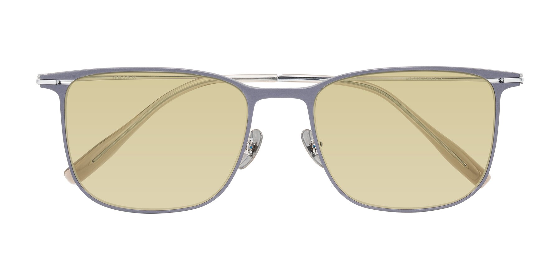 Folded Front of Moua in Gray/Silver with Light Champagne Tinted Lenses