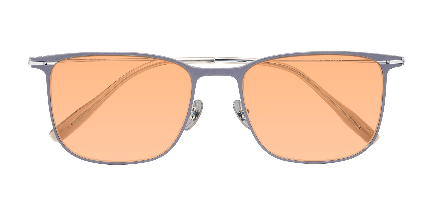 Folded Front of Moua in Gray/Silver with Light Orange Tinted Lenses