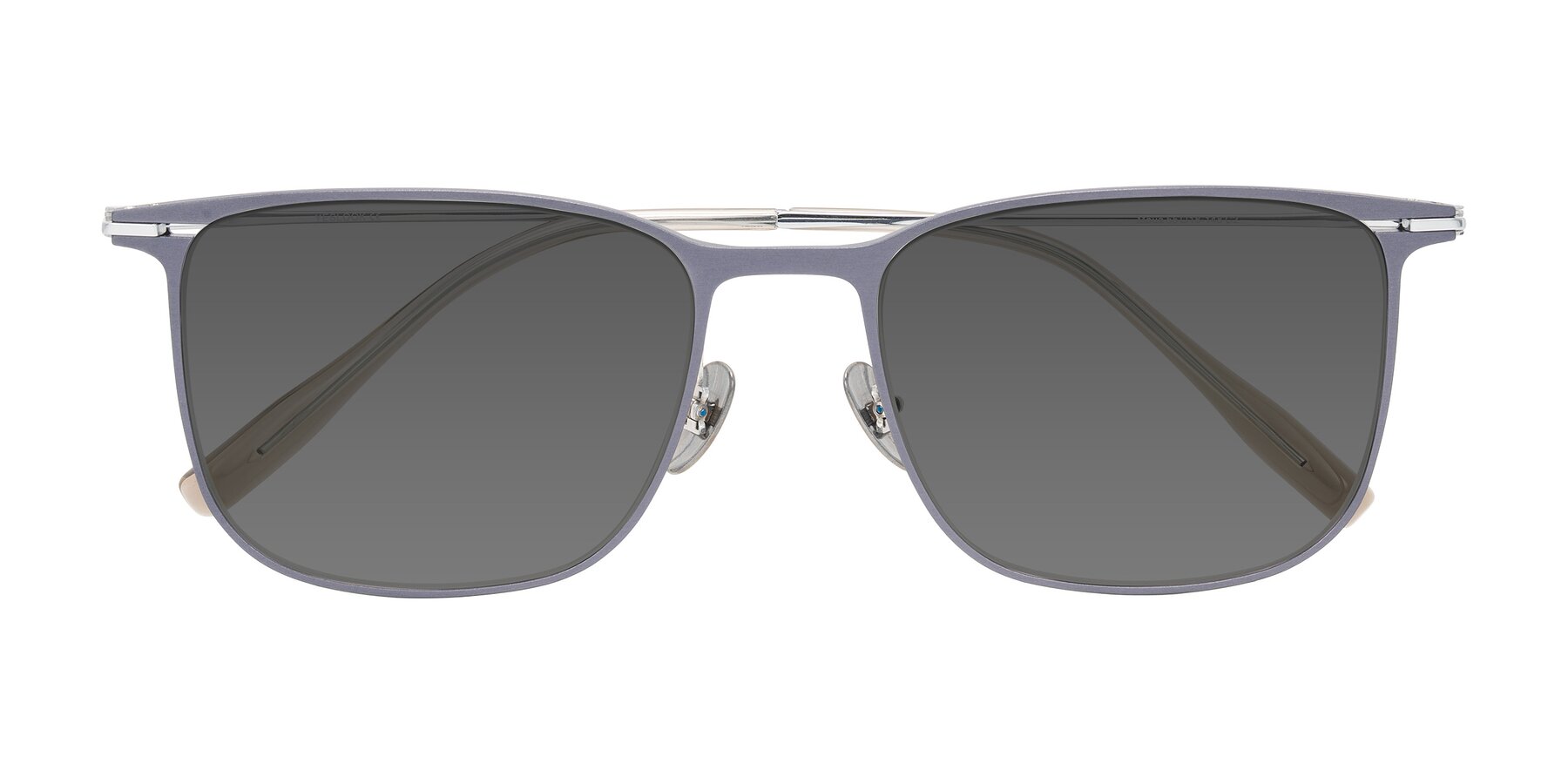 Folded Front of Moua in Gray/Silver with Medium Gray Tinted Lenses