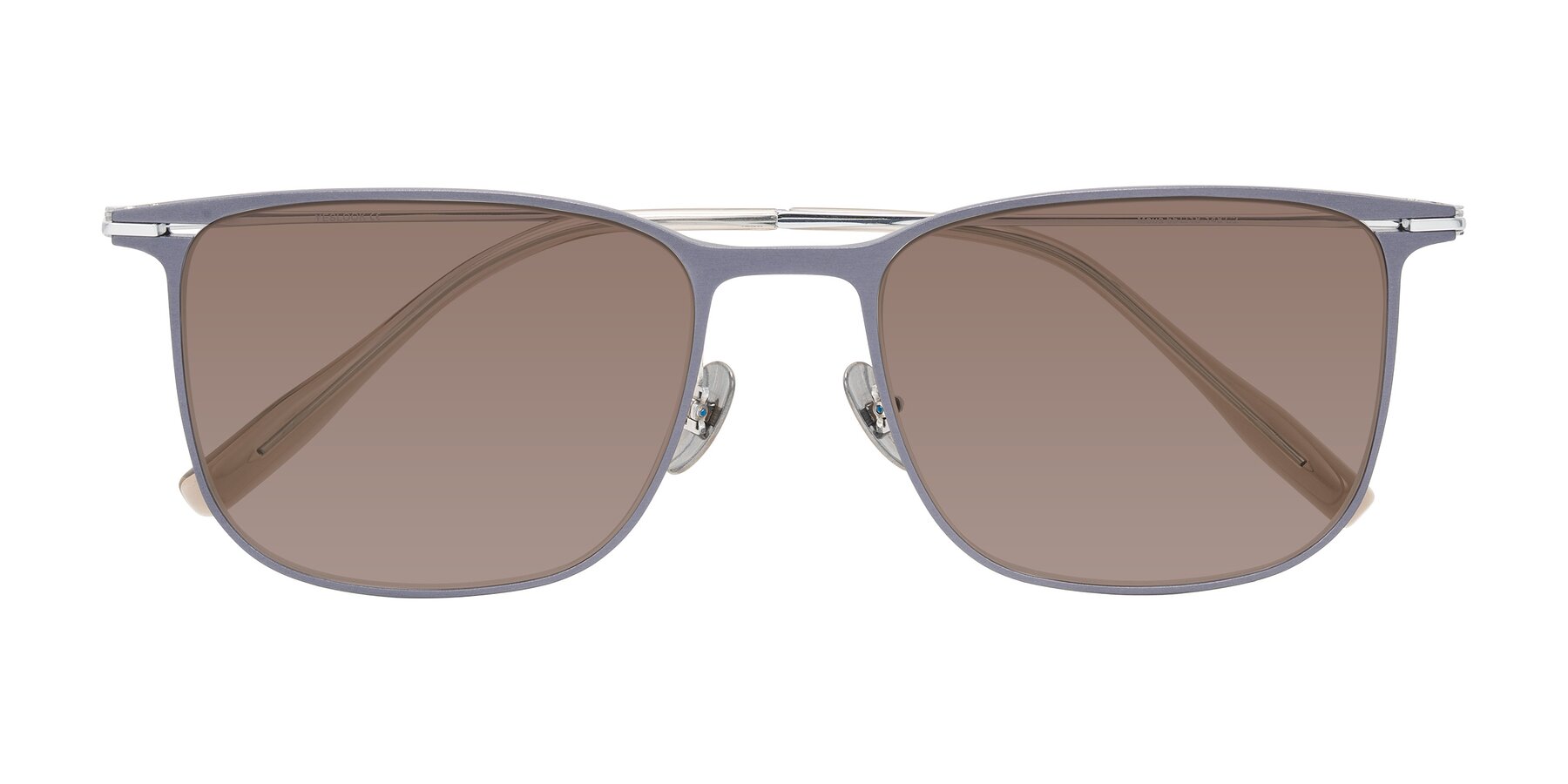 Folded Front of Moua in Gray/Silver with Medium Brown Tinted Lenses