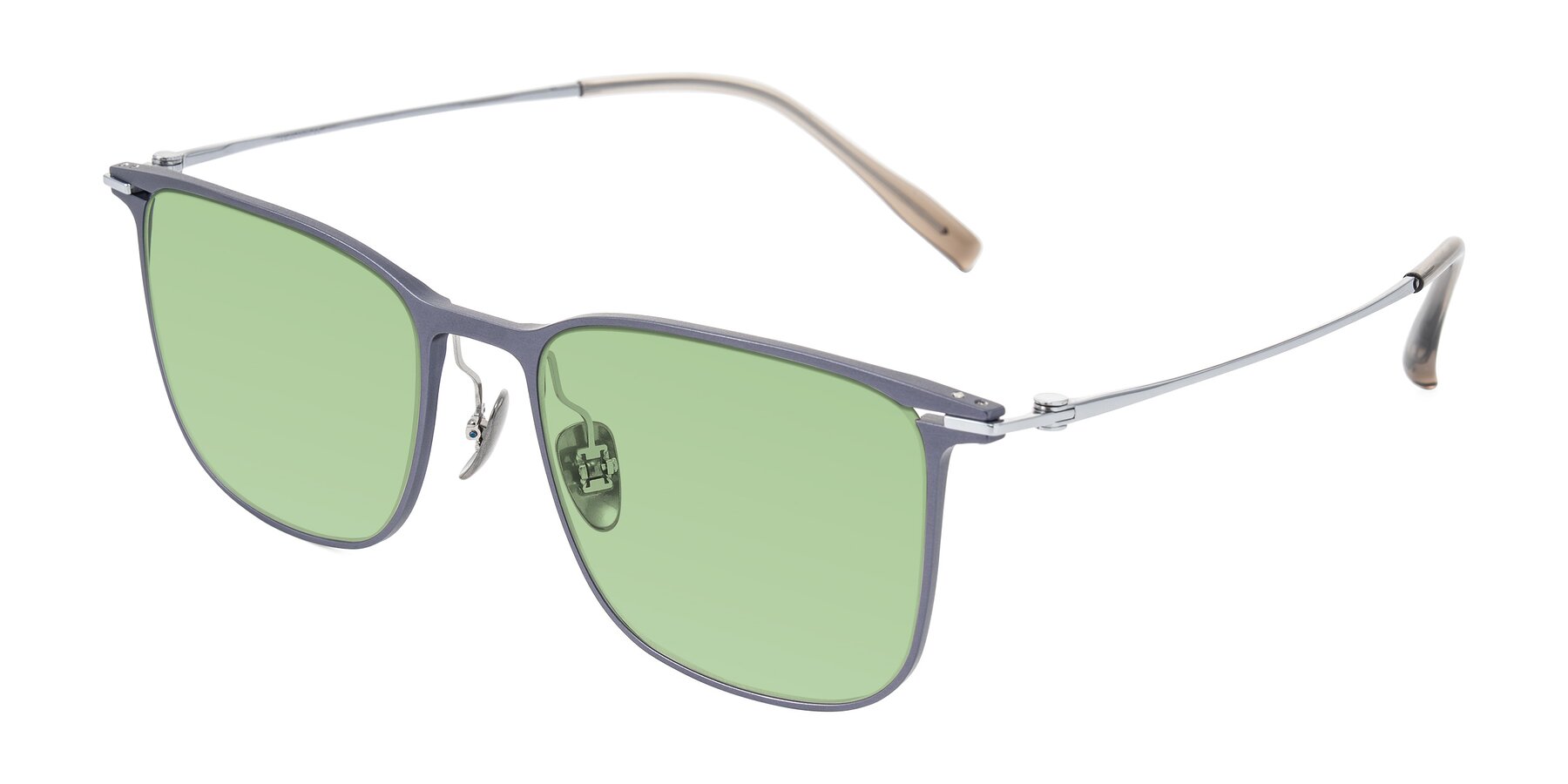 Angle of Moua in Gray/Silver with Medium Green Tinted Lenses