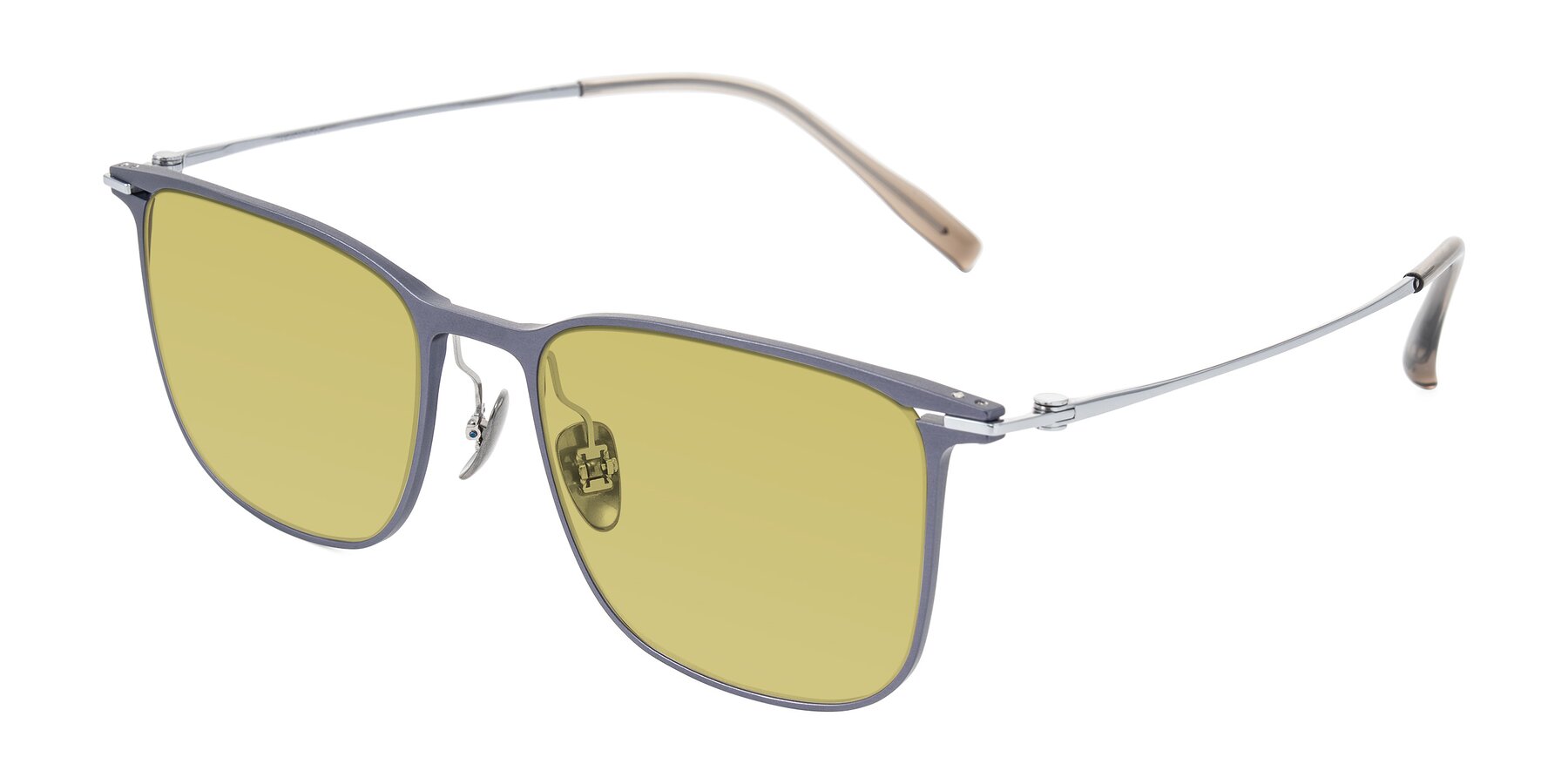 Angle of Moua in Gray/Silver with Medium Champagne Tinted Lenses