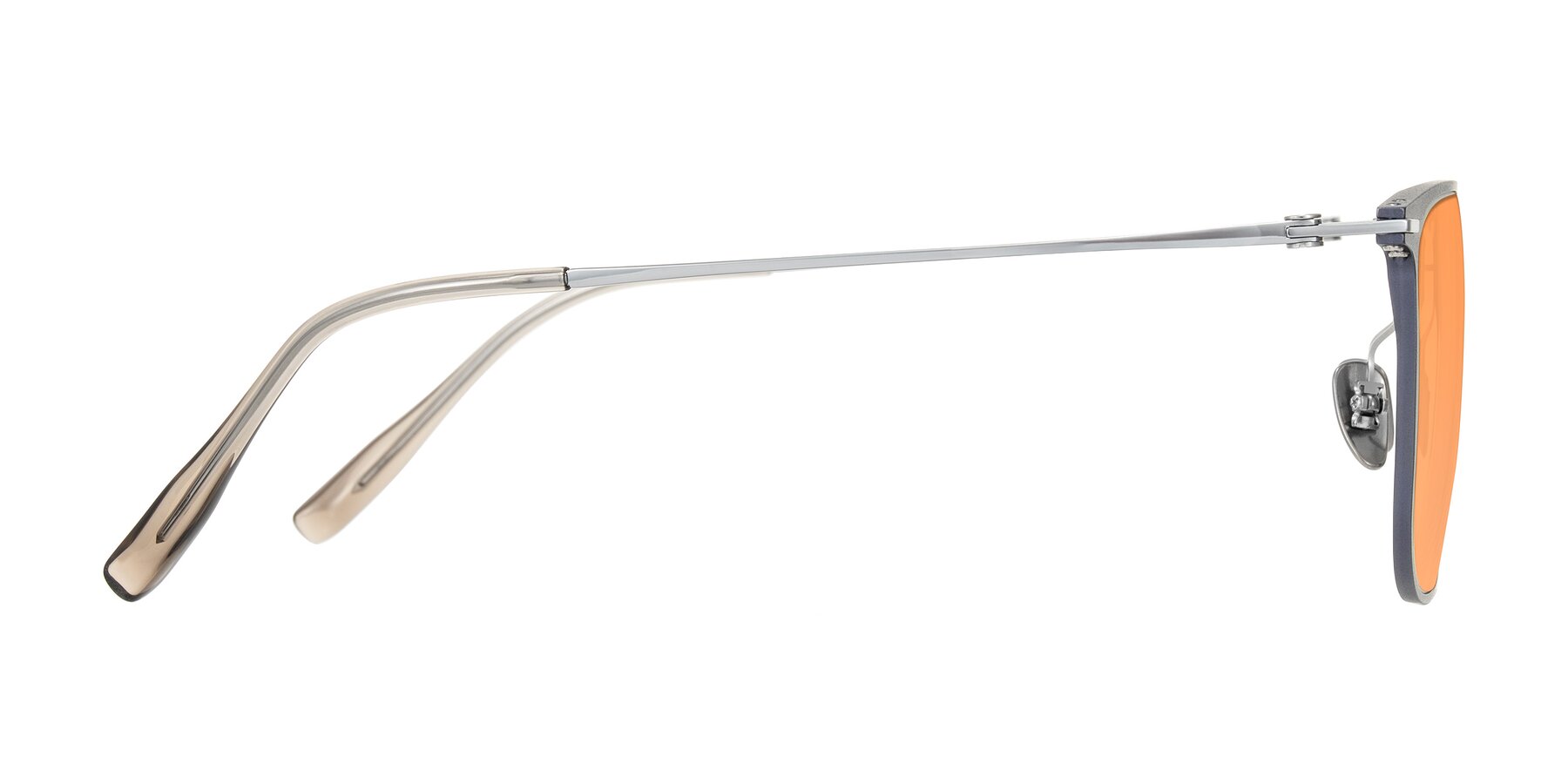 Side of Moua in Gray/Silver with Medium Orange Tinted Lenses